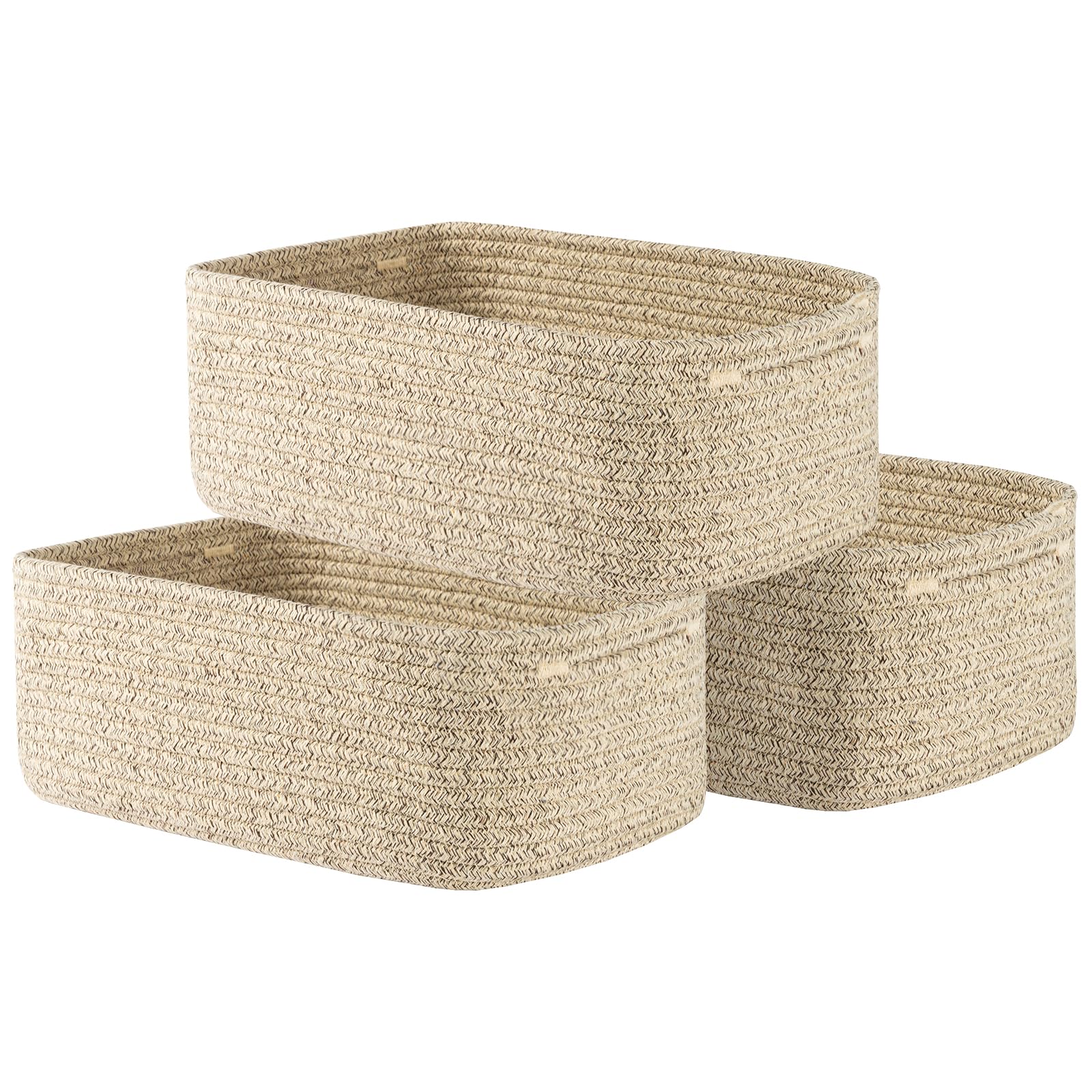 Small Woven Storage Basket for Organizing (3 Count)