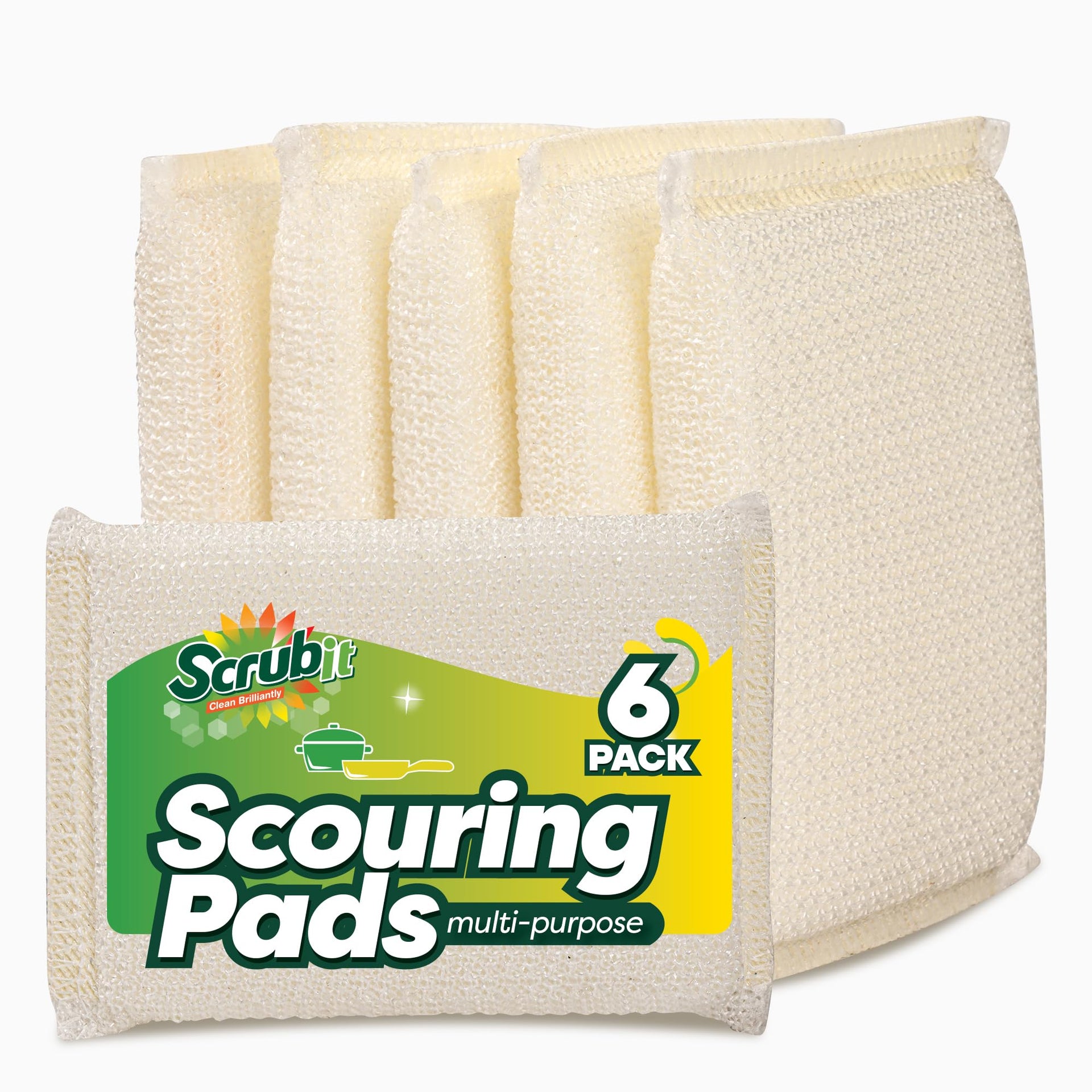 6 Scrub Sponges Kitchen By SCRUBIT