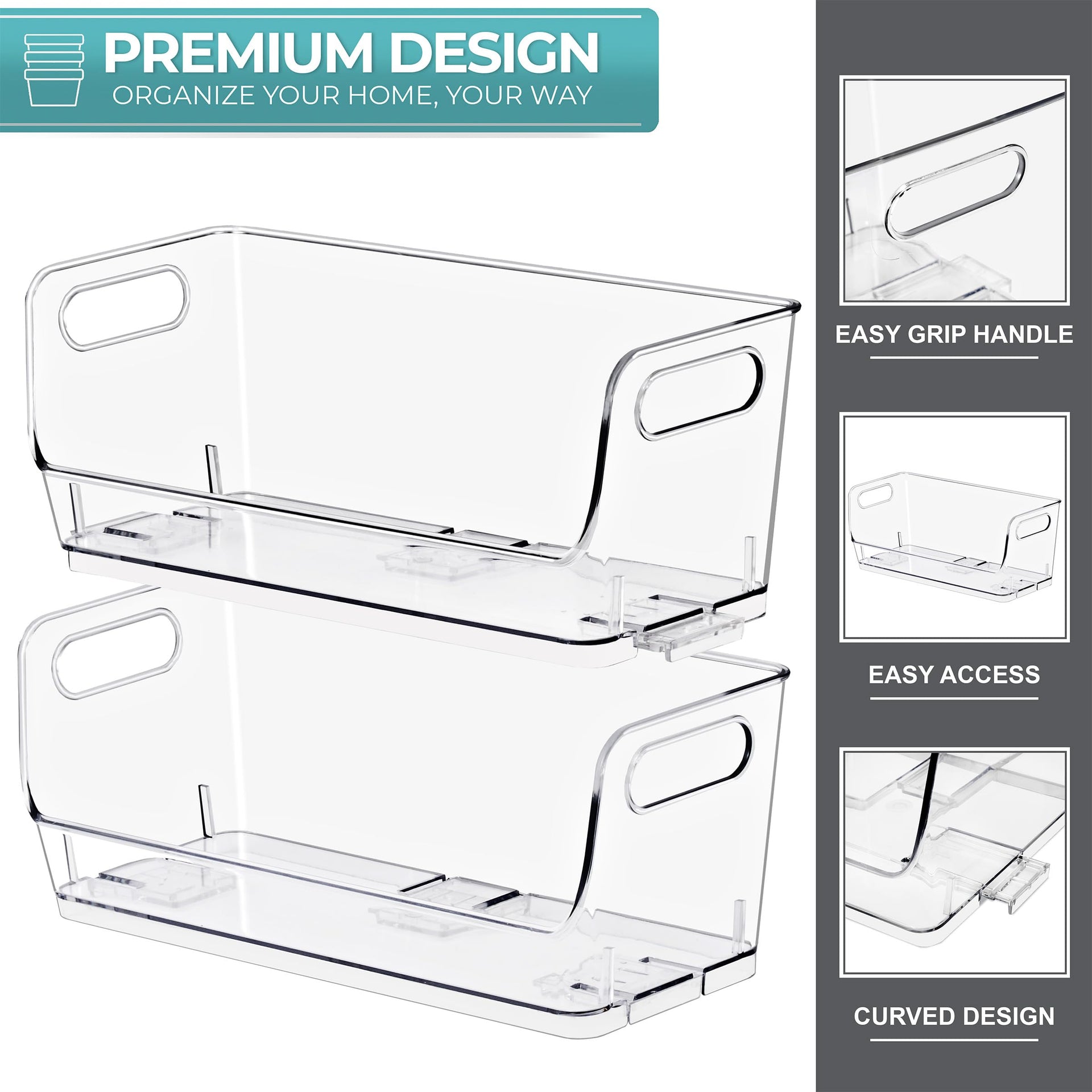 Clear Pantry Storage Containers (4 Count)