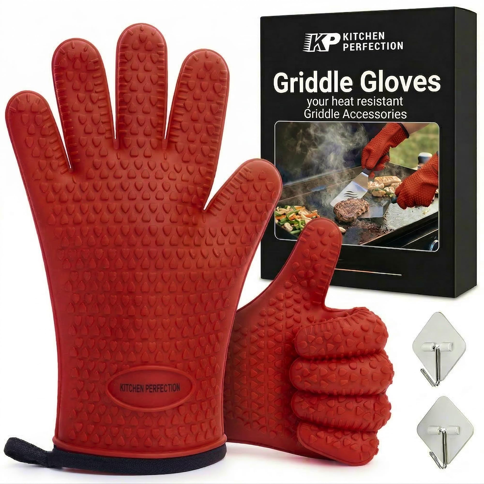 Silicone Griddle Grill Gloves Heat Resistant Oven Mitts