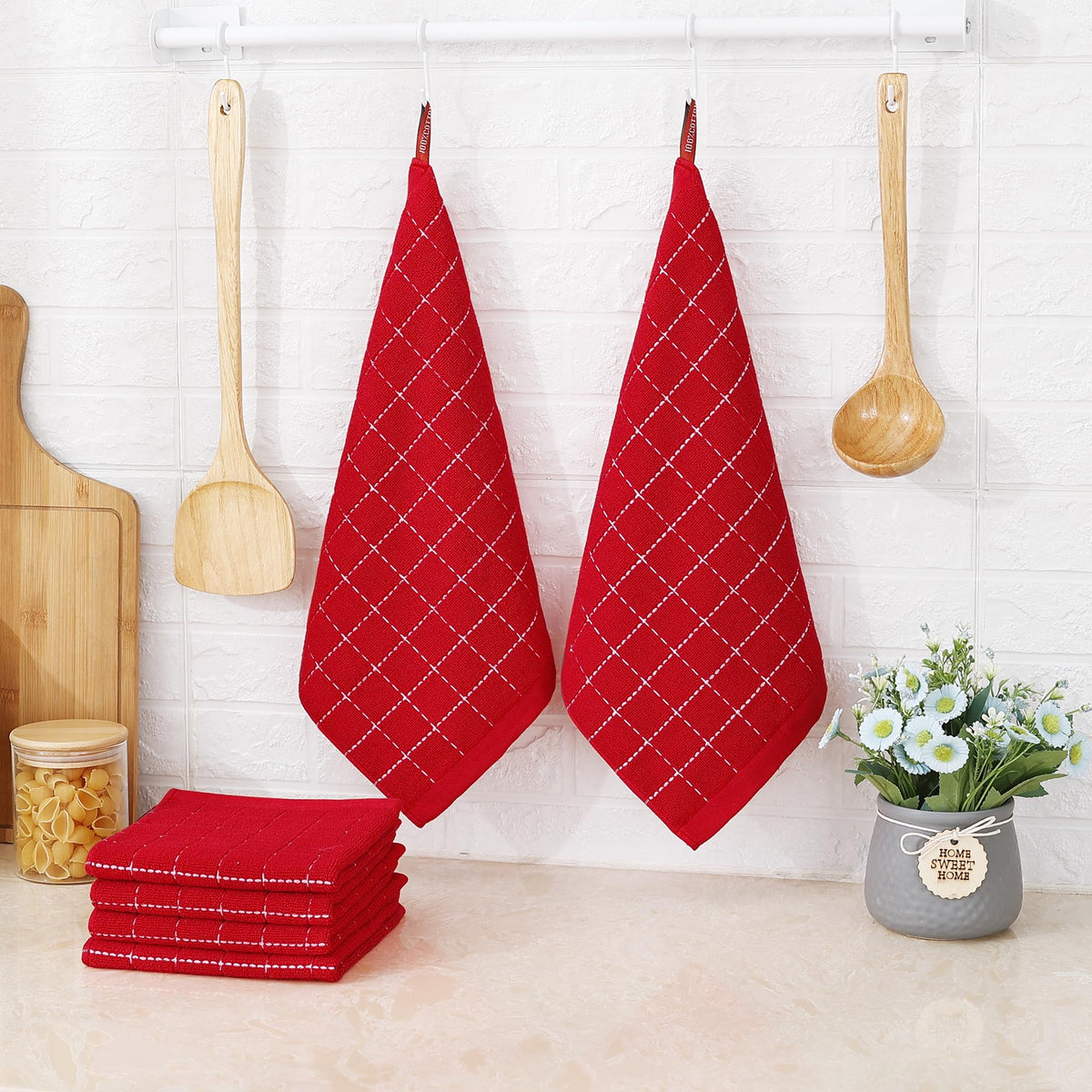 100% Cotton Terry Kitchen Dish Cloths (8 Count)