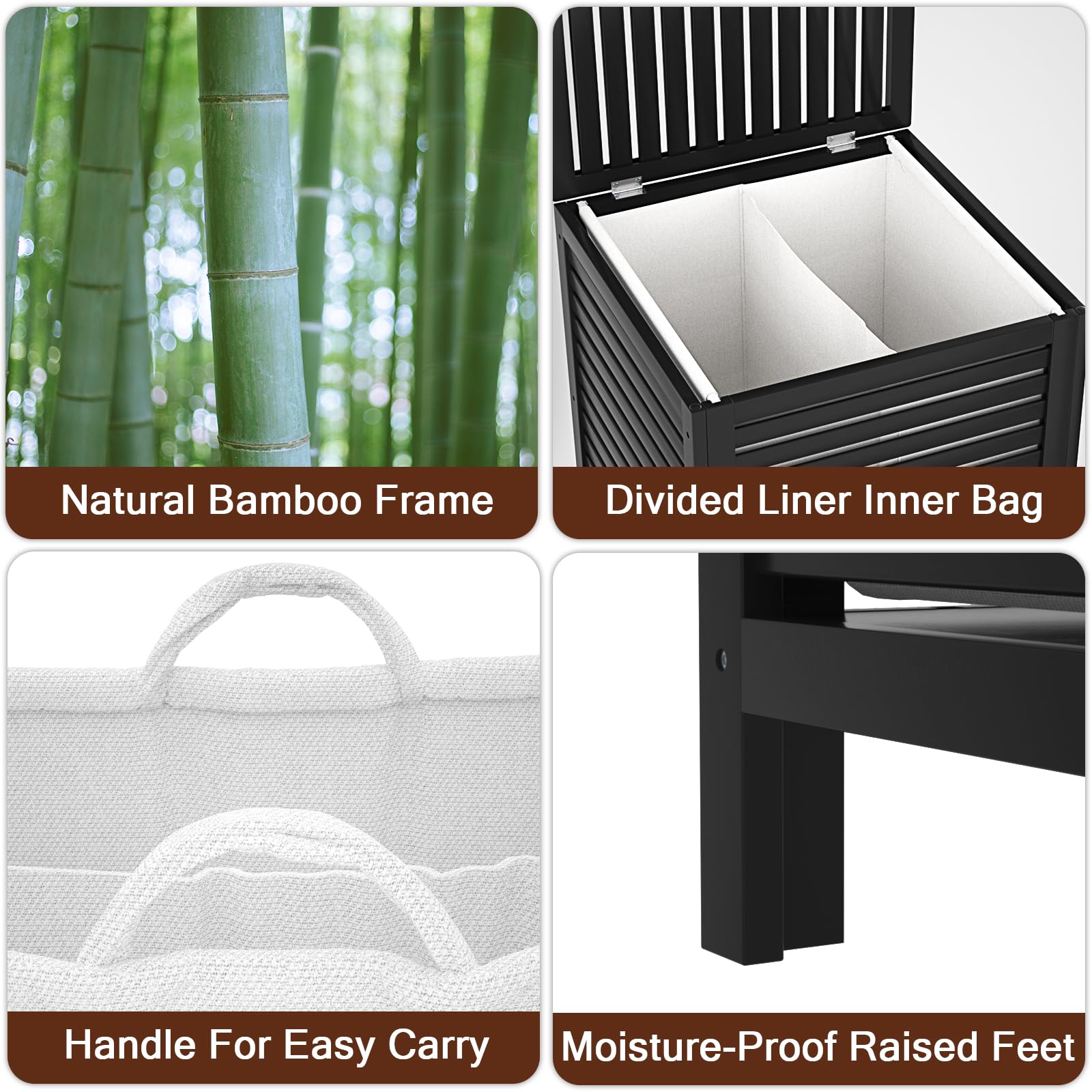 Bamboo Laundry Hamper with Lid