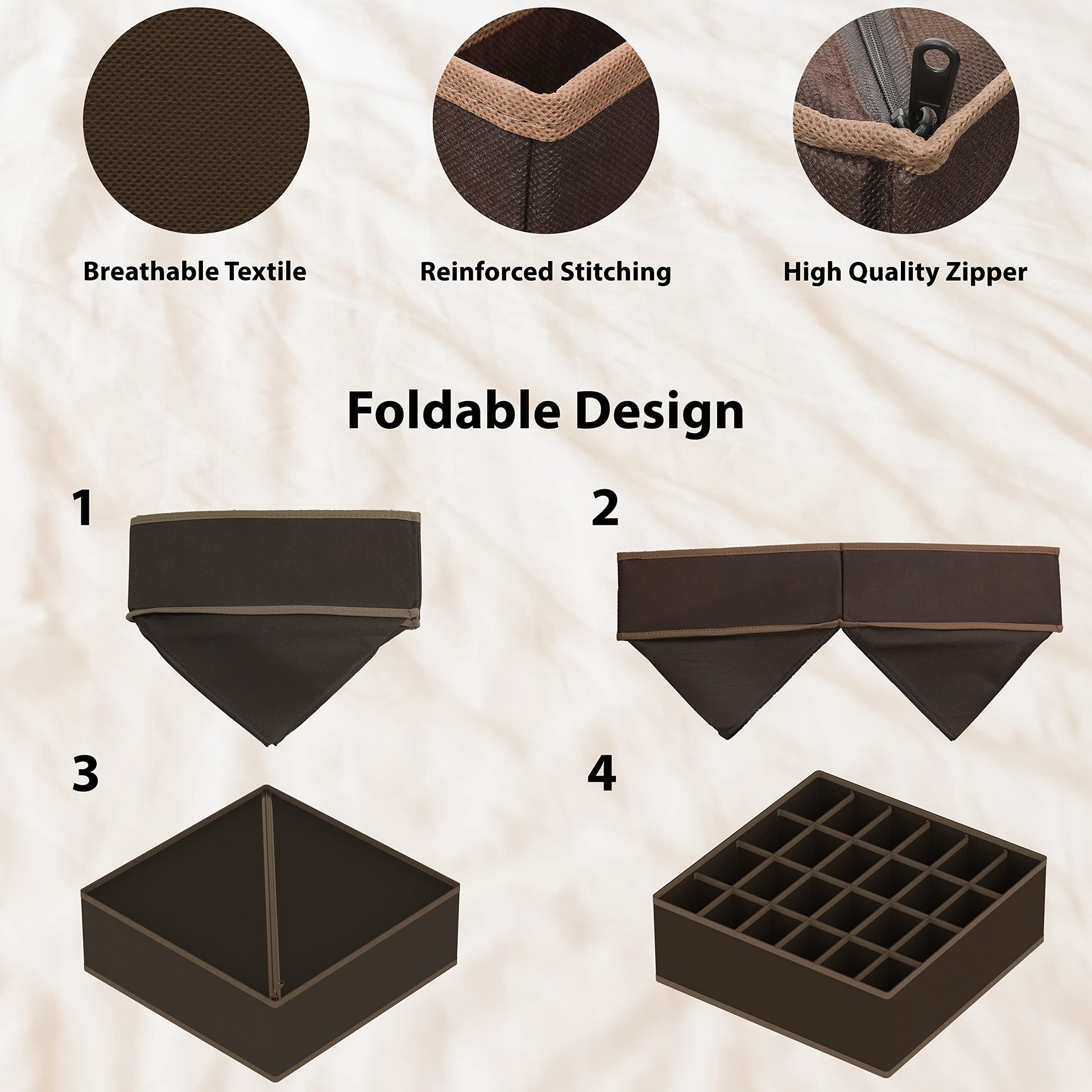 4 Pack Drawer Organizer Set for Underwear (4 Count)