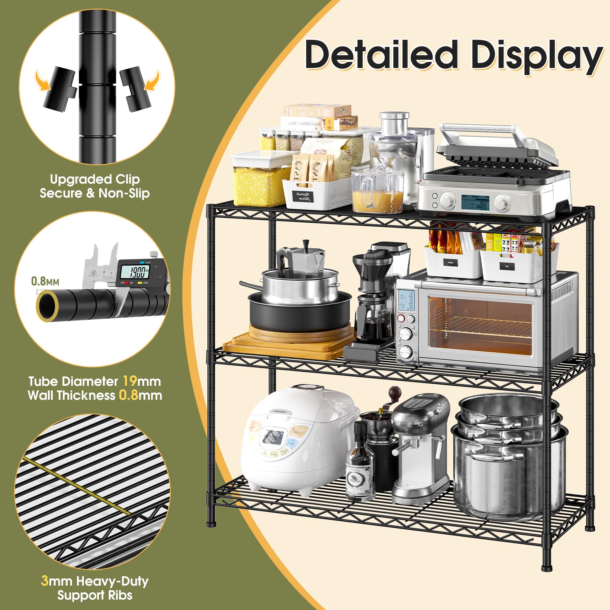 3 Tier Metal Shelving 468LBS