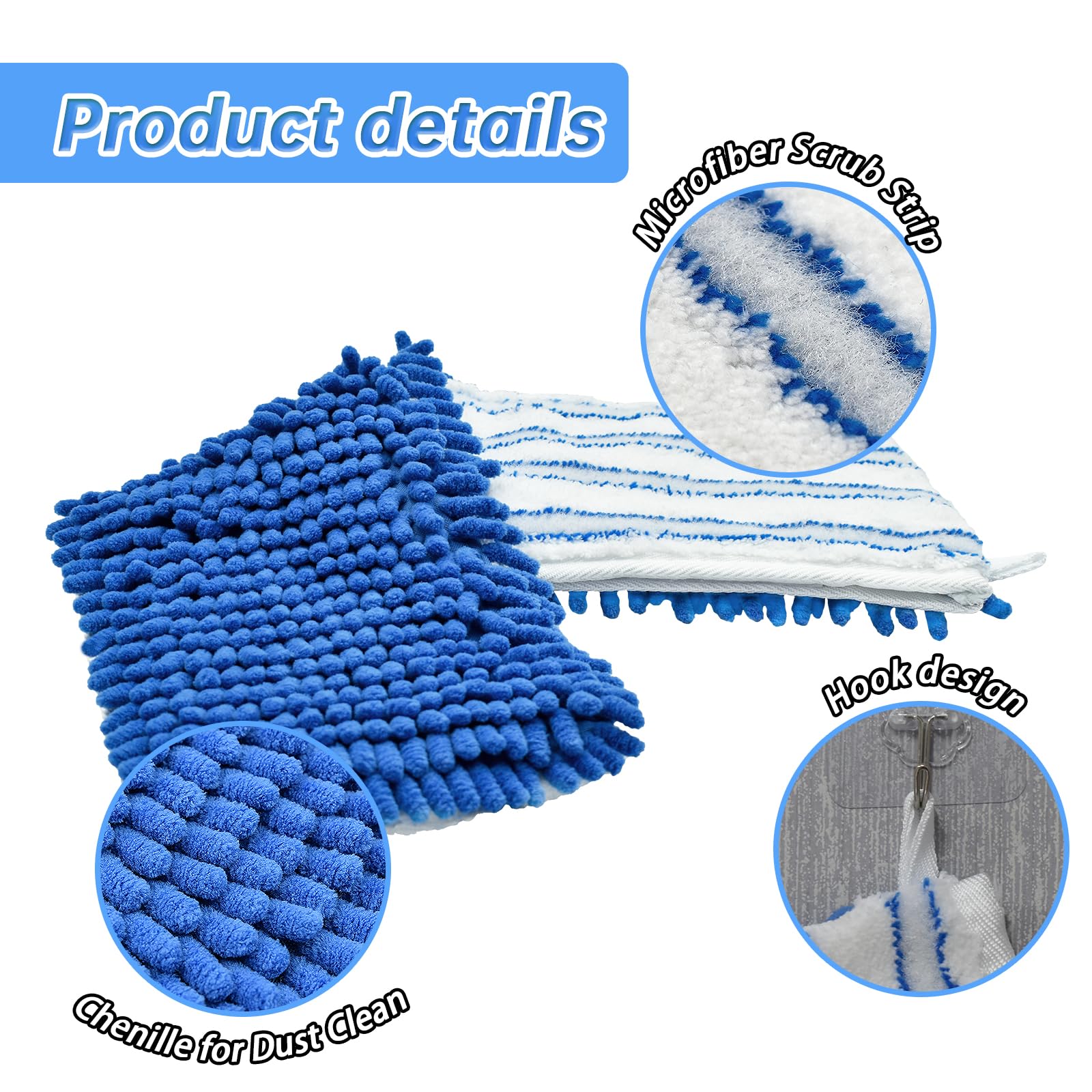 4 Pack Mop Heads Replacements Compatible with O (4 Count)