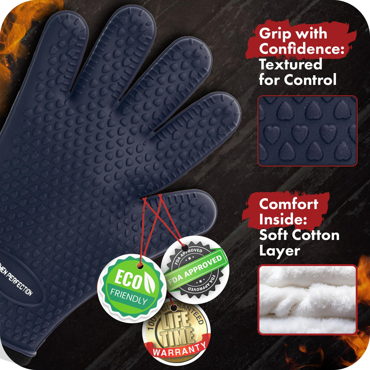 S Silicone Smoker BBQ Gloves (2 Count)