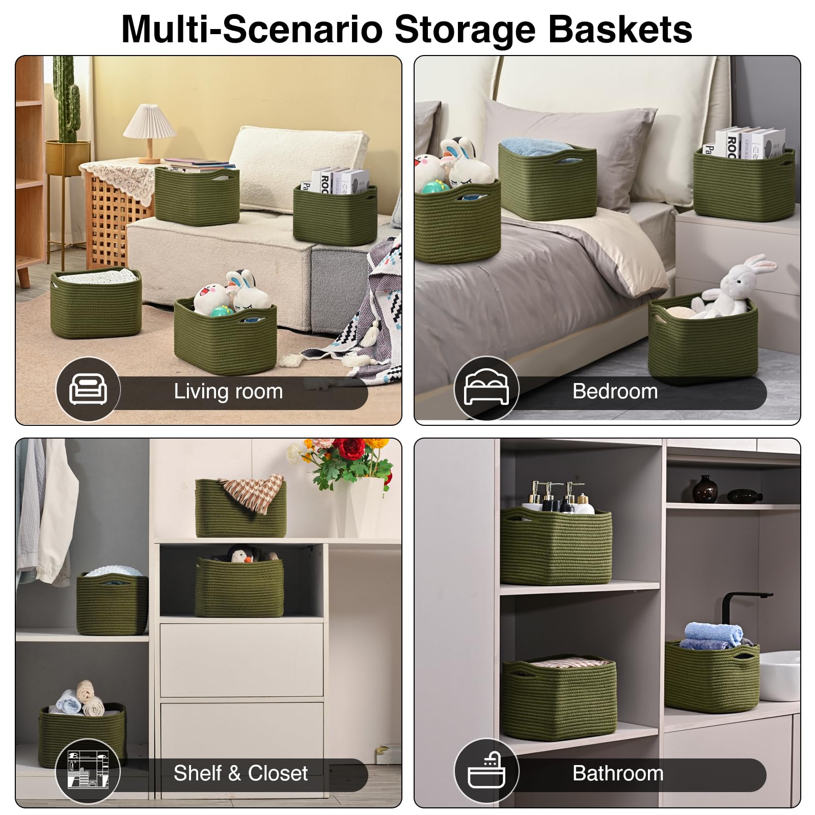 Storage Basket for Shelves (4 Count)