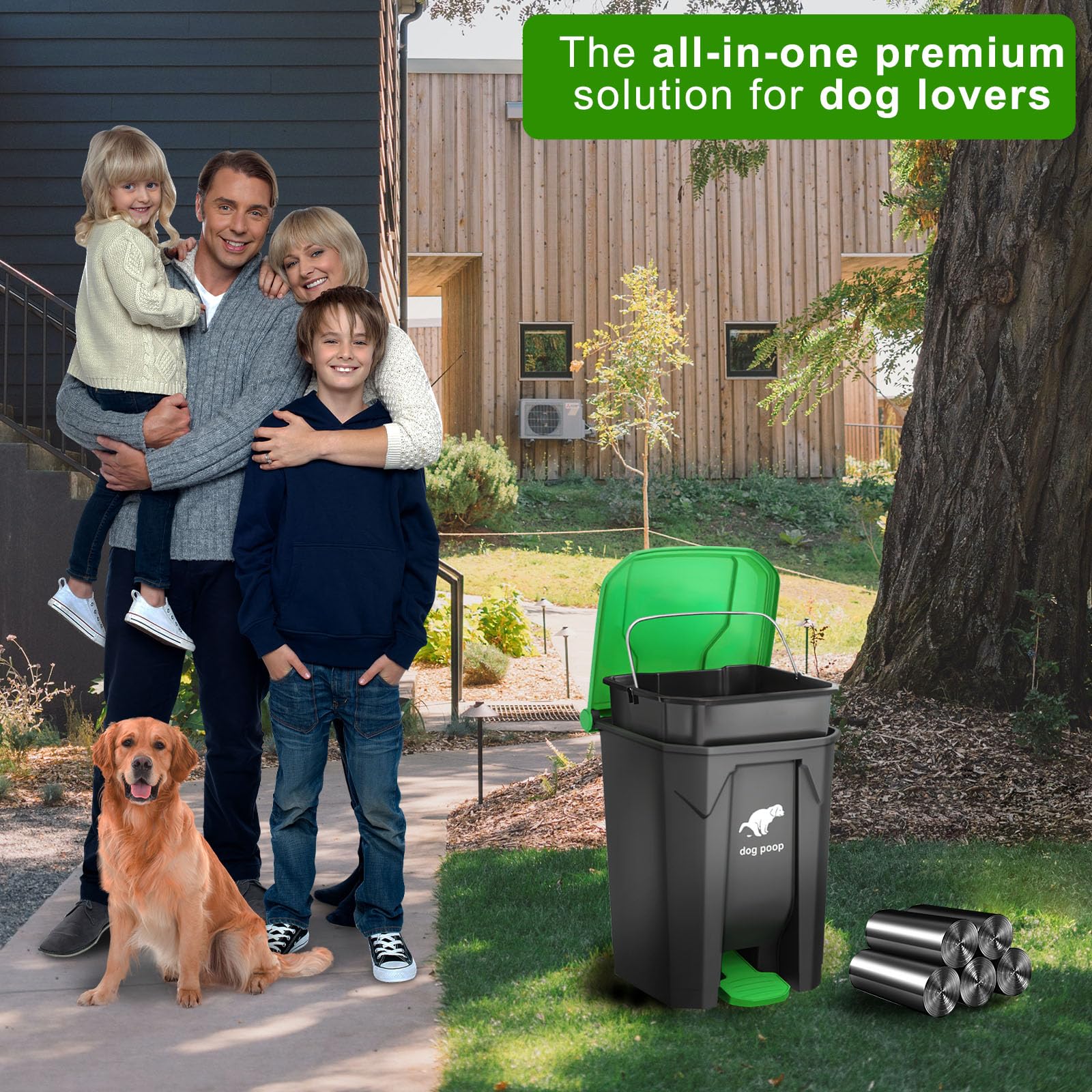 Dog Poop Trash Can Outside 20L (100 Count)