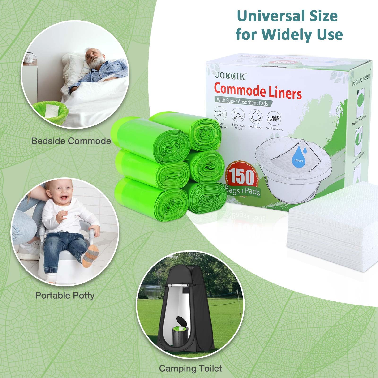 Bedside Commode Liners (150 Count)