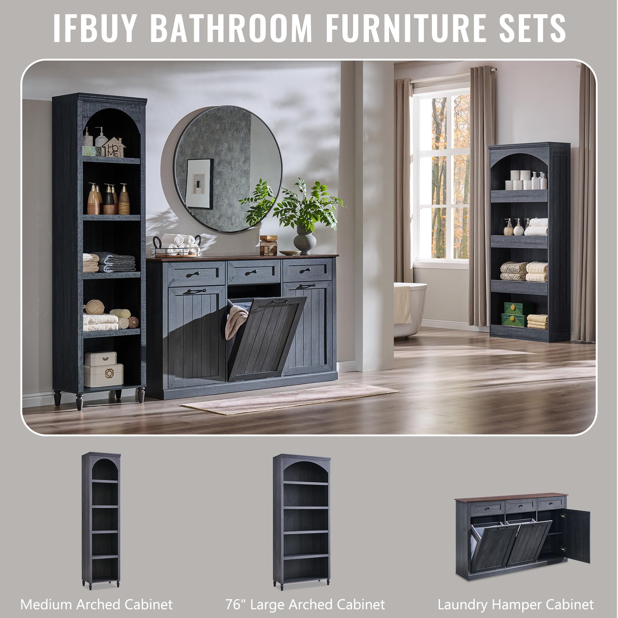 Triple Tilt Out Laundry Hamper Cabinet