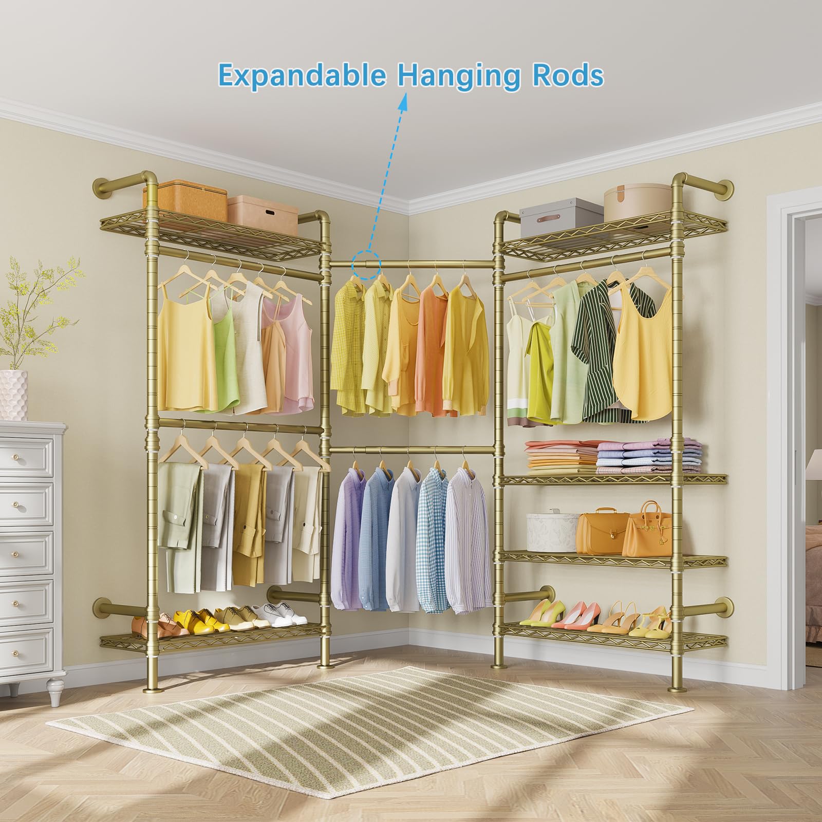 F3 Garment Rack Heavy Duty Clothes Rack for Hanging Clothes