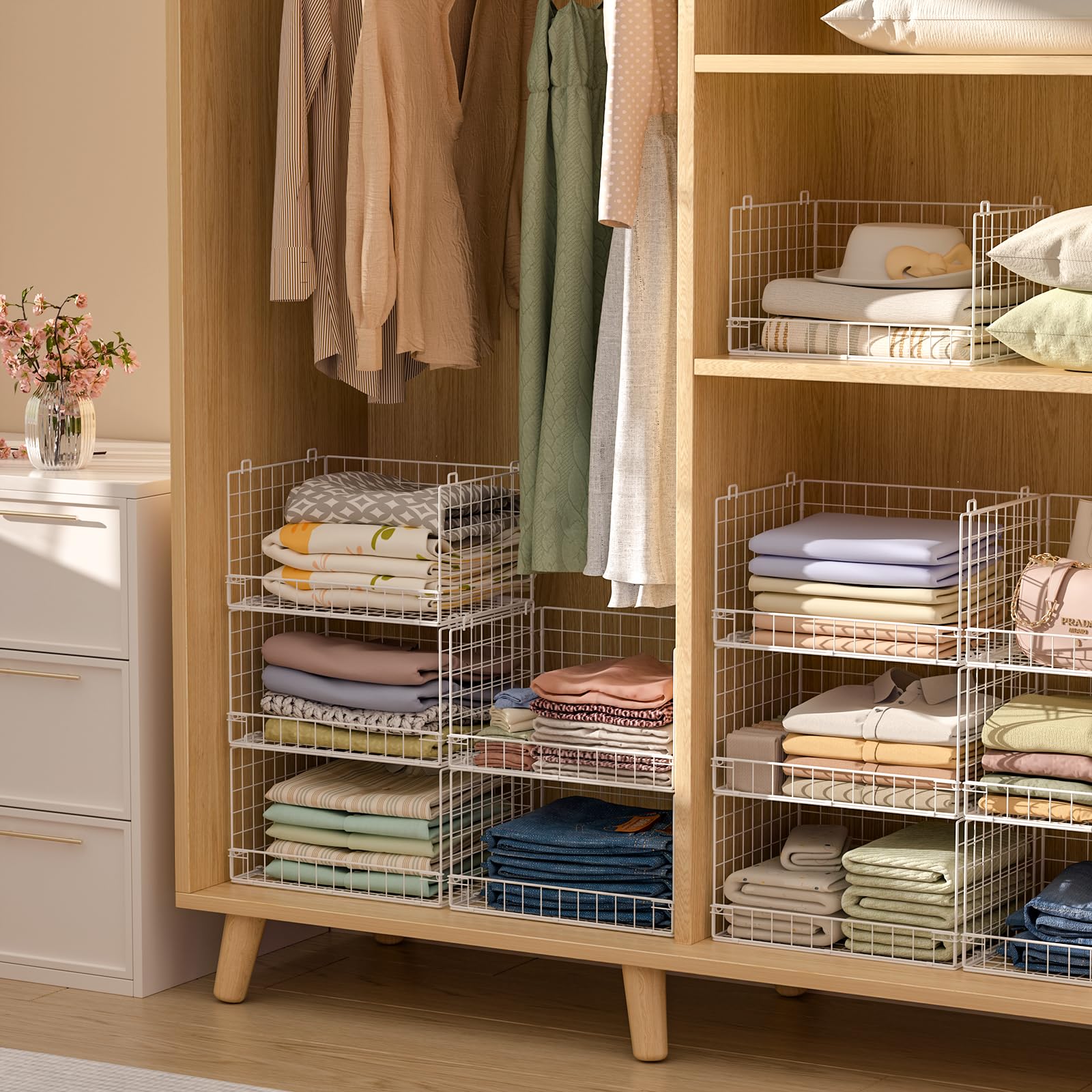 5 Tier Stackable Closet Organizers and Storage Basket