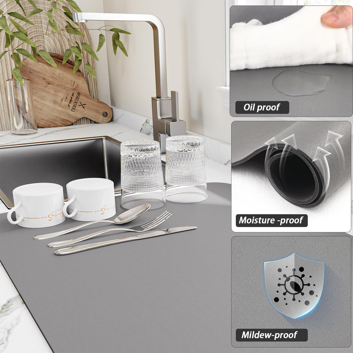 Dish Drying Mat for Kitchen Counter