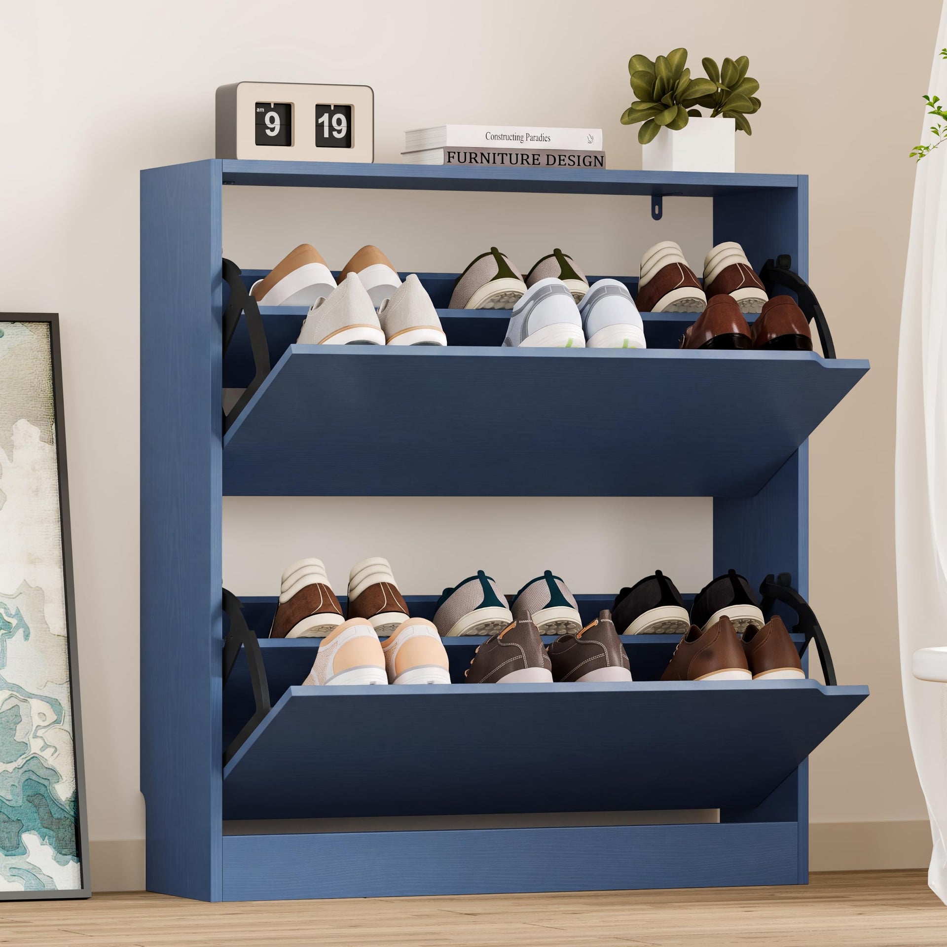 Shoe Cabinet with 2 Flip Drawers