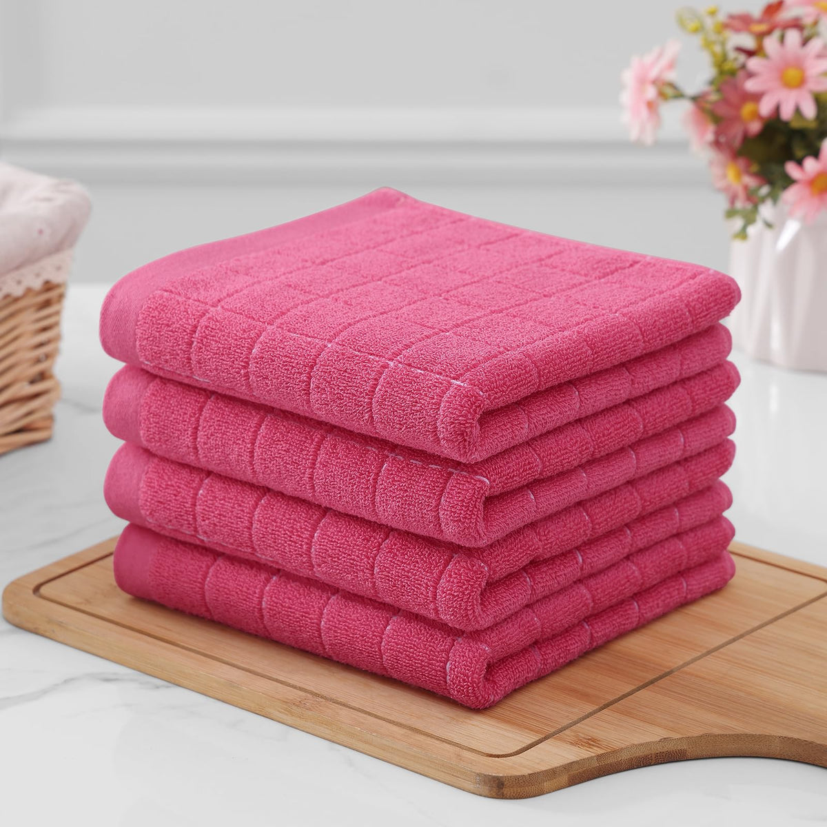 100% Cotton Terry Kitchen Towels (4 Count)