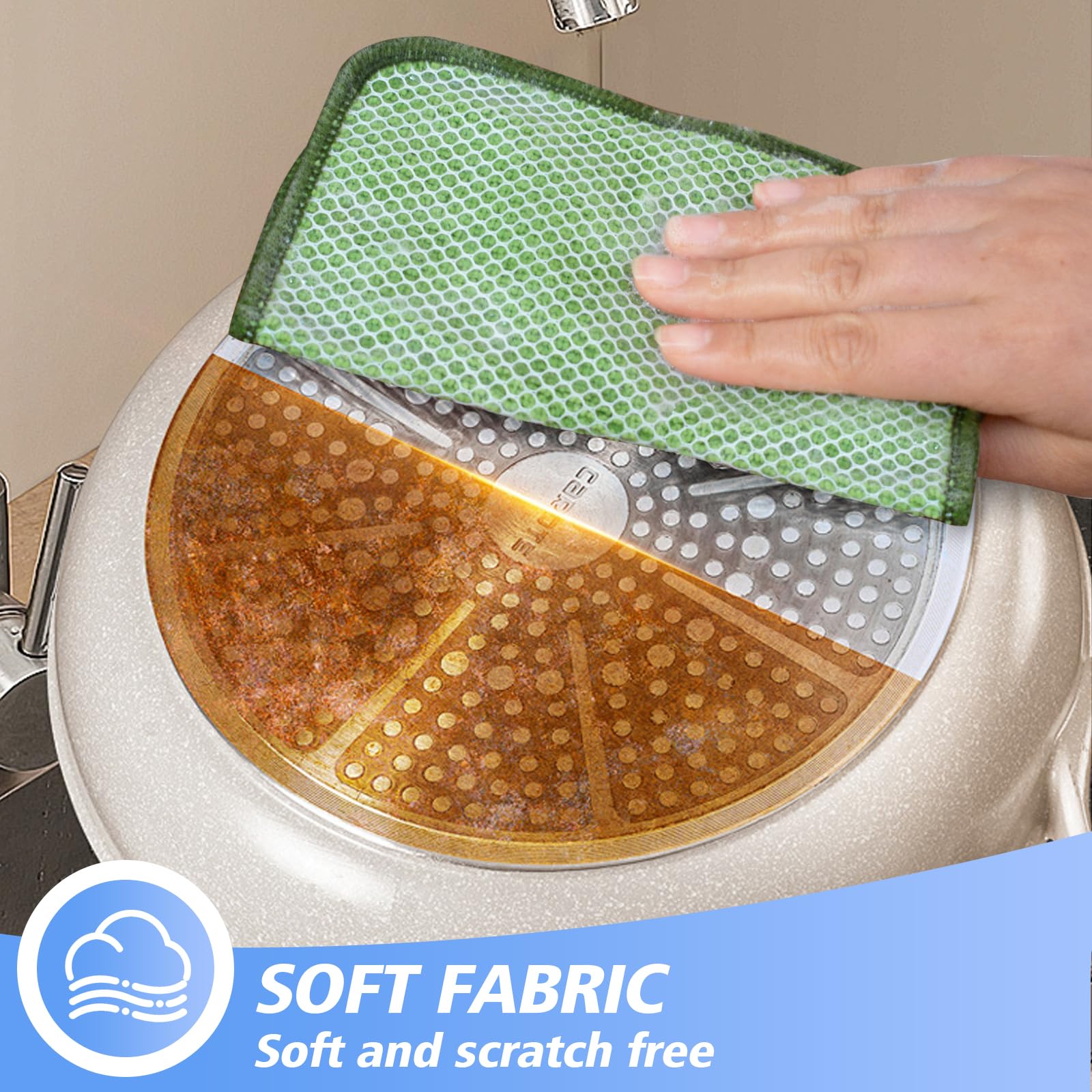 Dish Cloths for Washing Dishes with Scrub Side (9 Count)