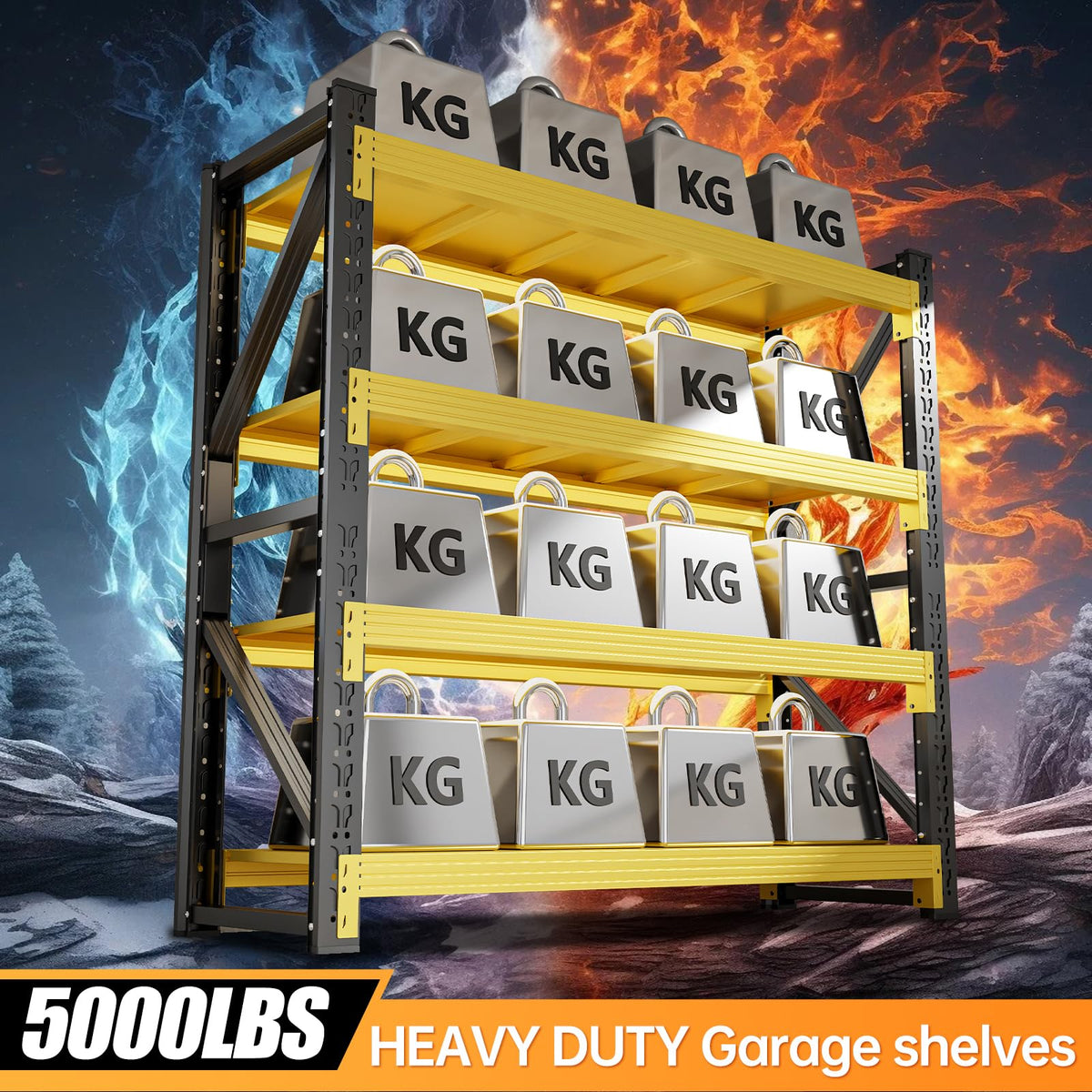 60" W x 24" D x 79" H Storage Shelves
