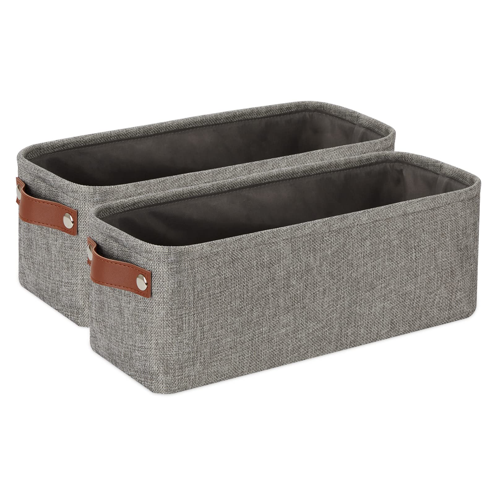Soft Cotton Fabric Bathroom Storage Baskets 2 Pack Fabric Shelf Baskets for Gifts Empty Small Storage Organizer for Closet (2 Count)