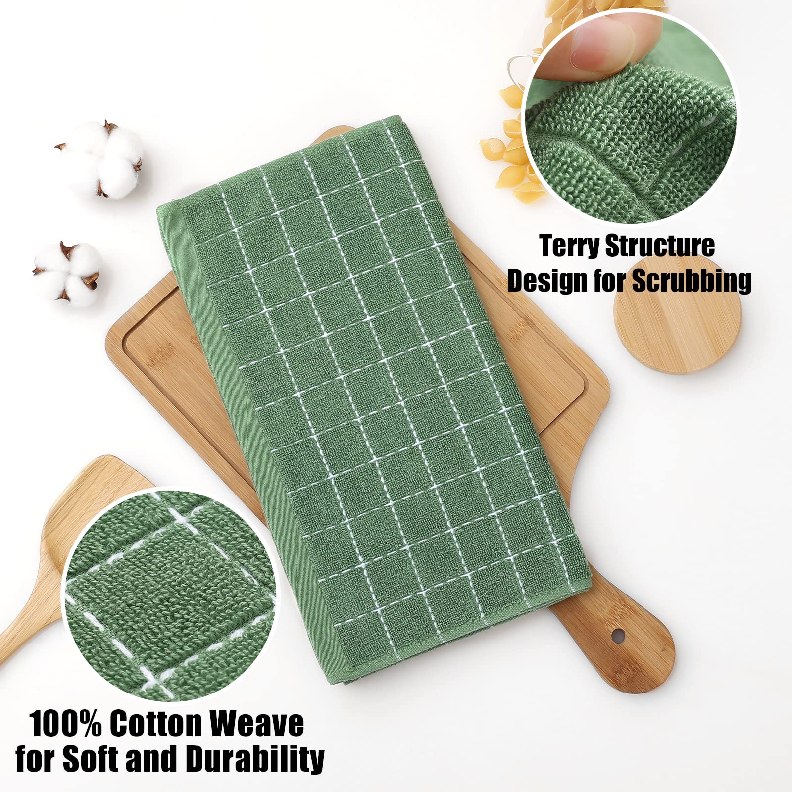 100% Cotton Terry Kitchen Dish Cloths (6 Count)