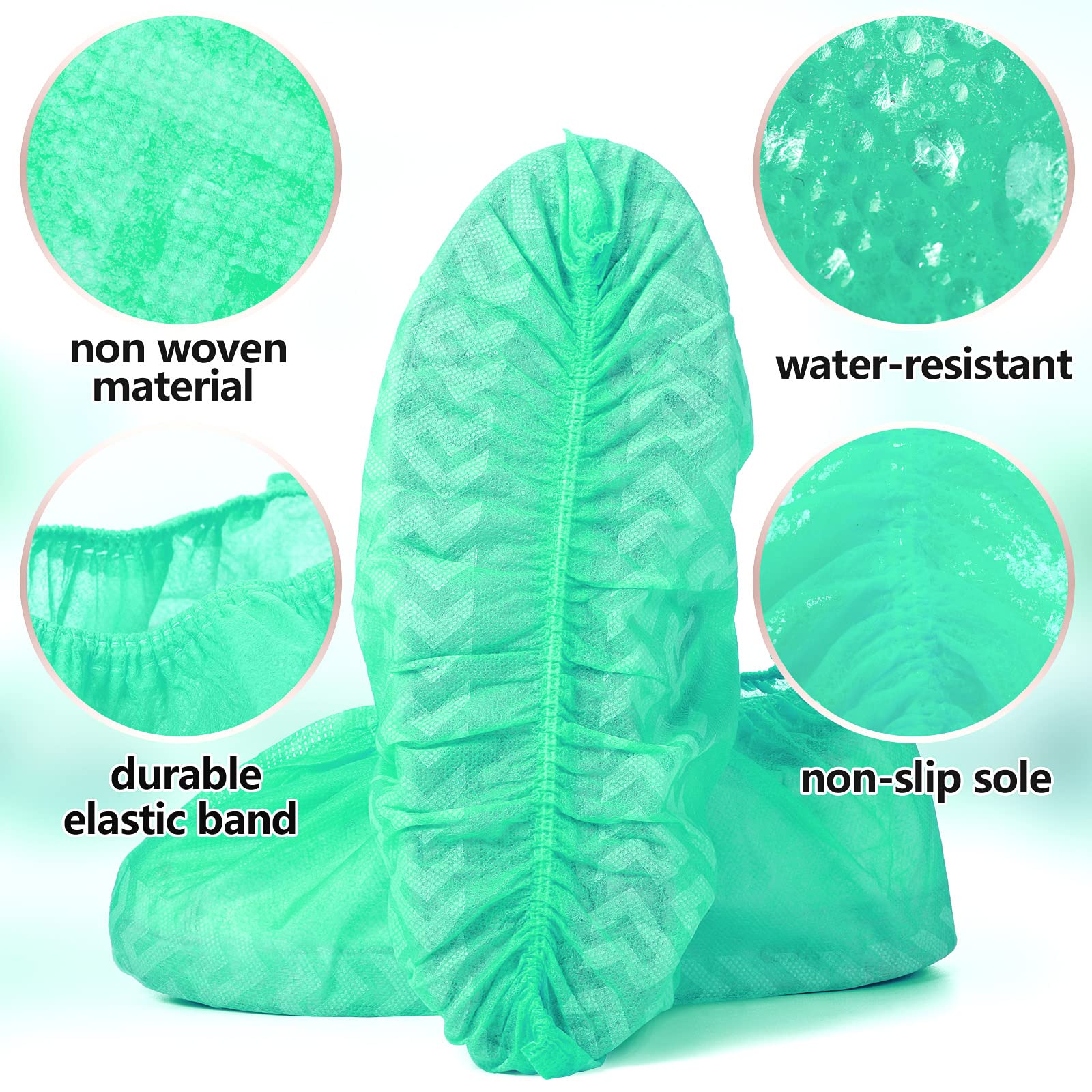 300 Pack Disposable Shoe Covers Non Slip Disposable Large Foot Booties Shoe Covers for Indoors Contractors Floor and Carpet Protectors