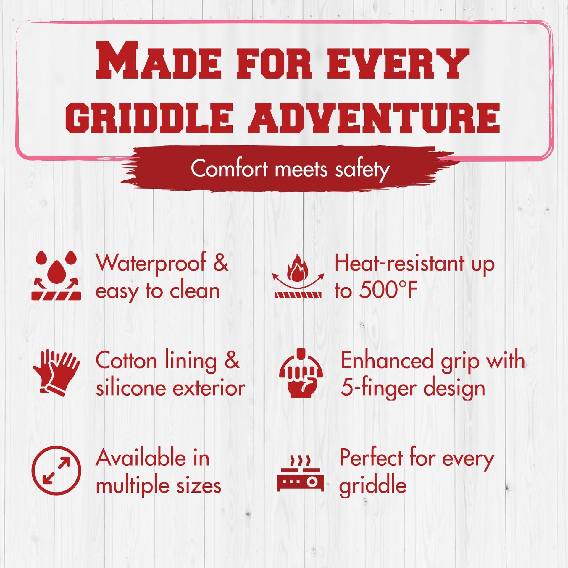 Silicone Griddle Grill Gloves Heat Resistant Oven Mitts