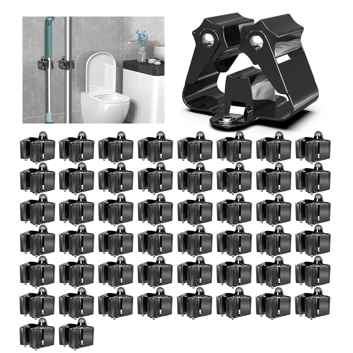 Broom Holder Wall Mount 50 Pack (50 Count)