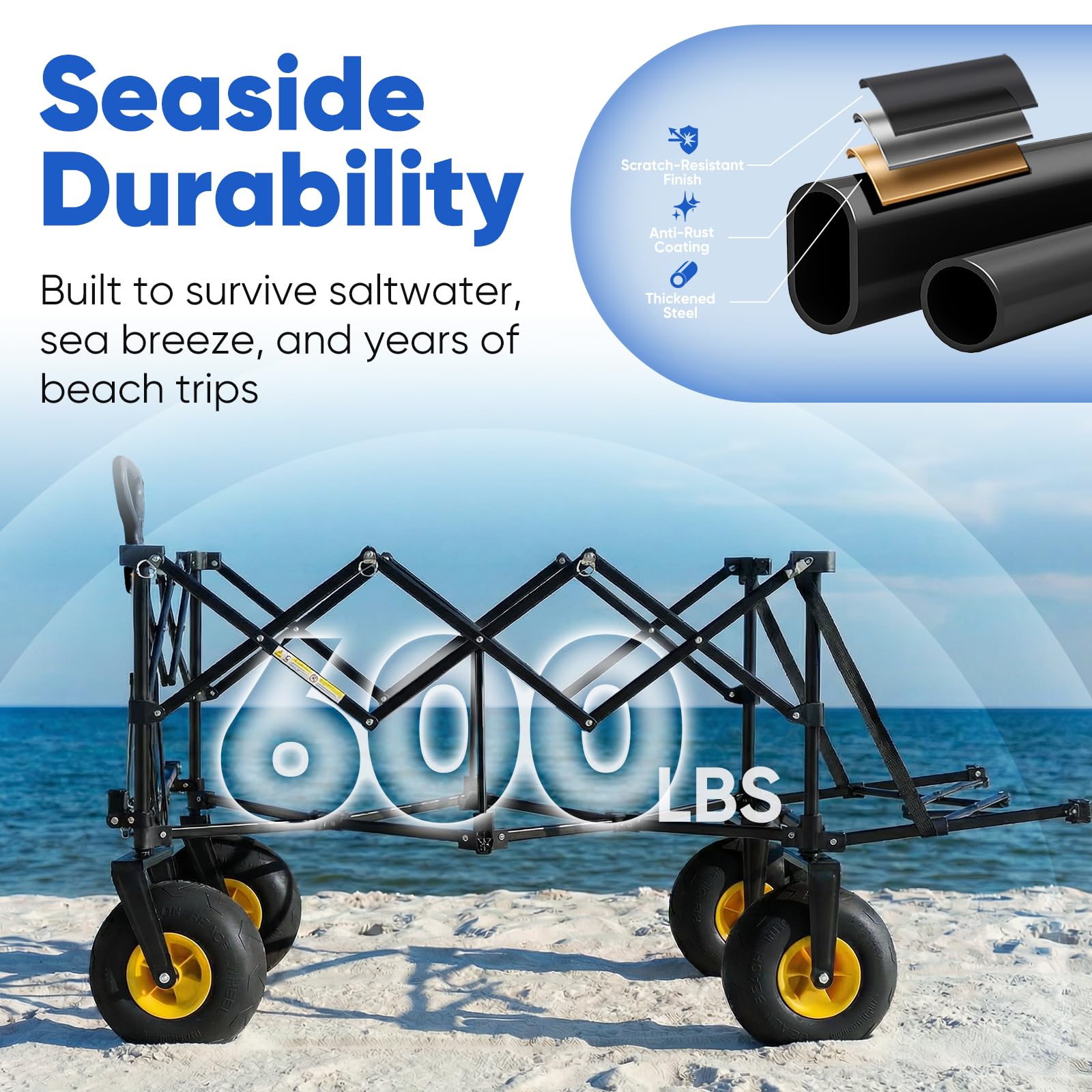 Heavy Duty Beach Wagon with 9" Big Sand