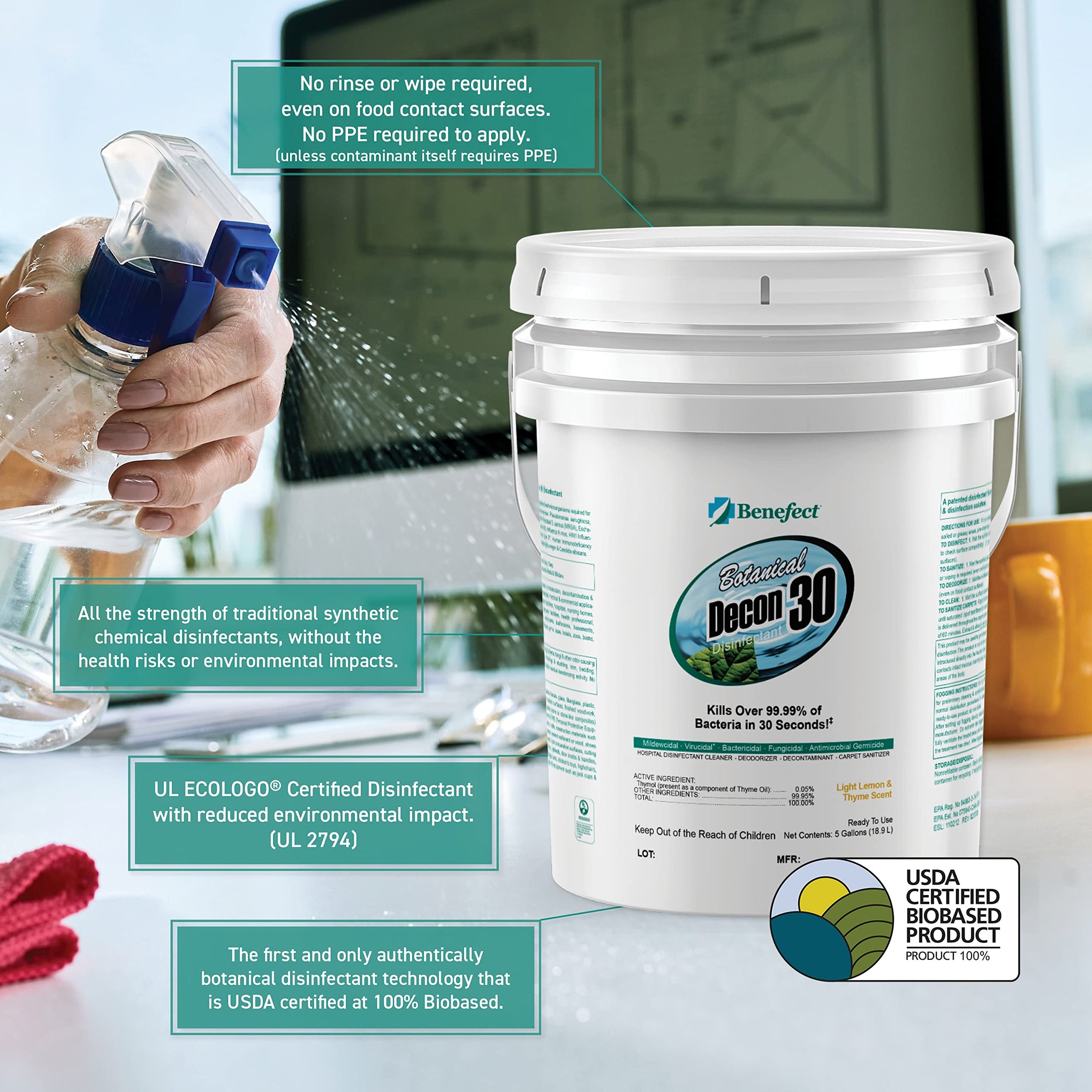 Botanical Decon 30 Disinfectant Cleaner (640 Fl Oz)