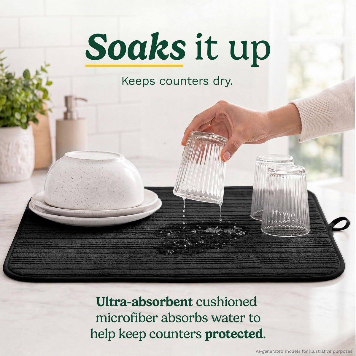 Cuisinart Dish Drying Mat for Kitchen Counter (2 Count)