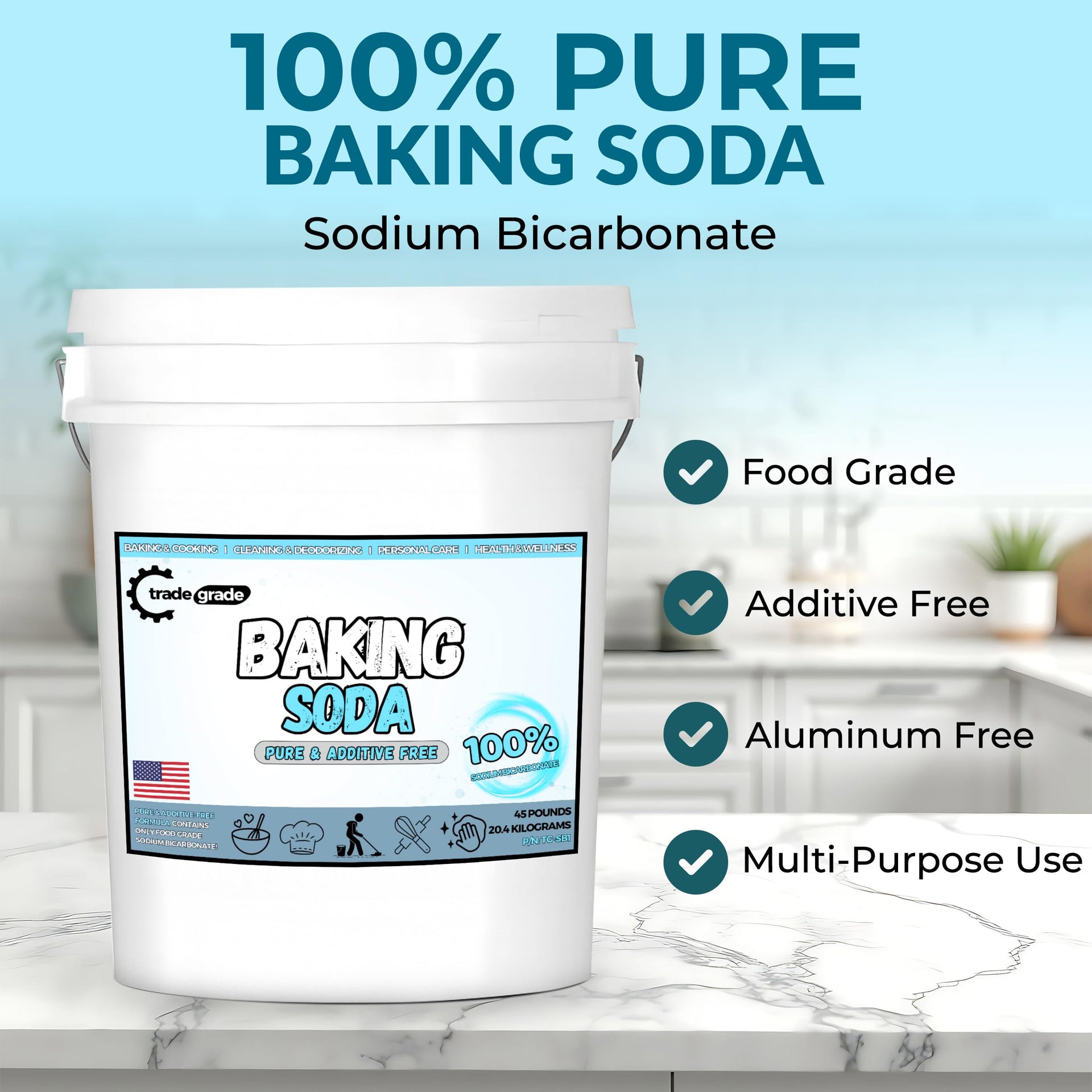 TradeGrade Pure Baking Soda Powder (720 Ounce)