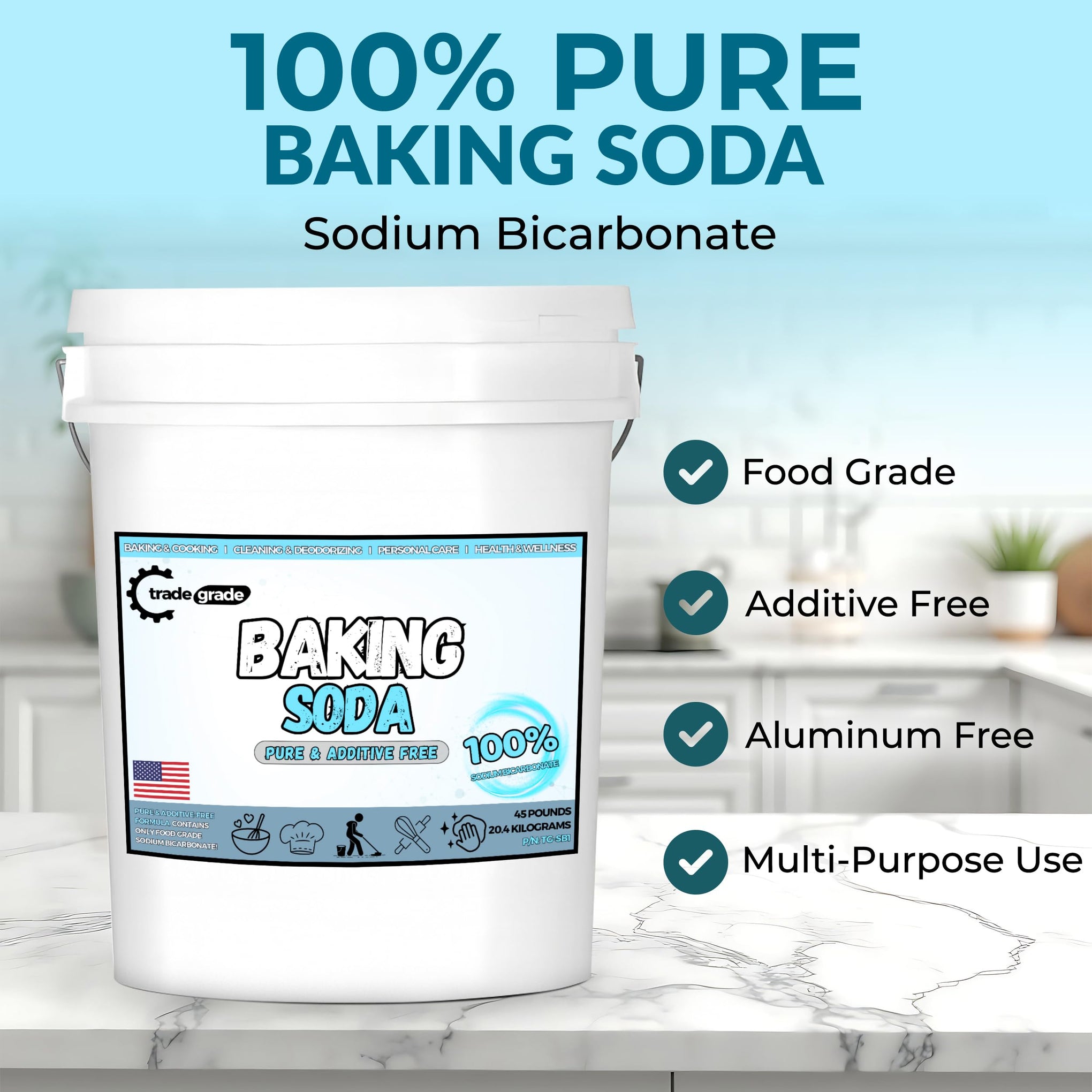 TradeGrade Pure Baking Soda Powder (720 Ounce)