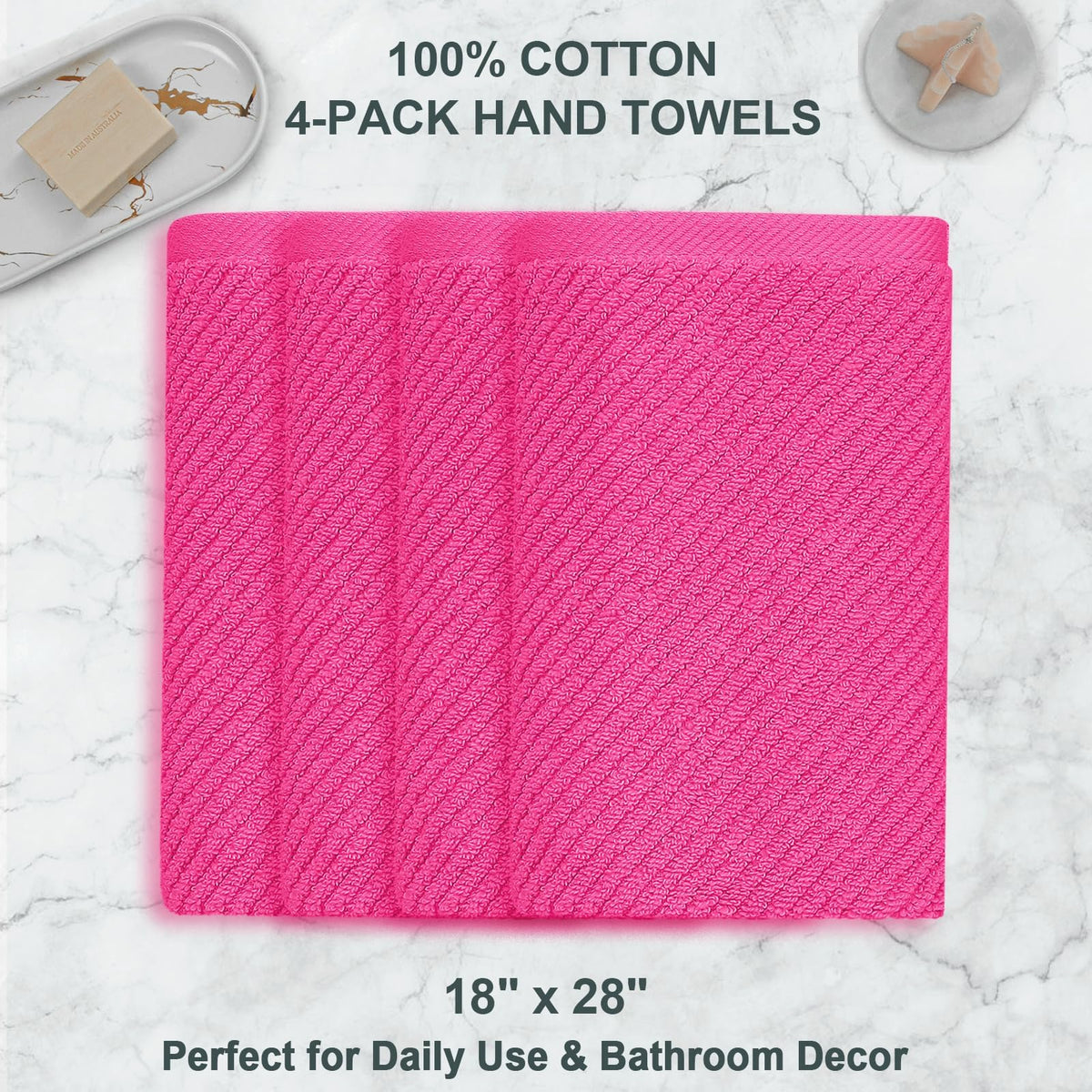 Hot PinkHand Towels 4PC
