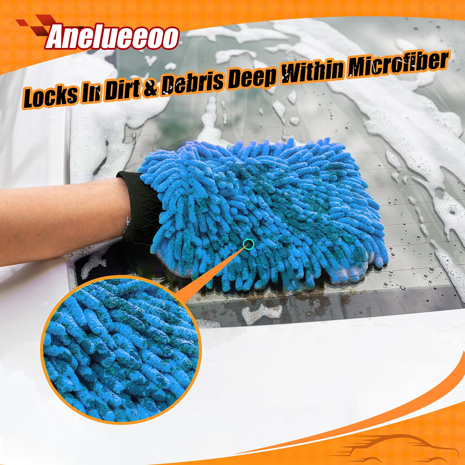 Car Wash Mitt Microfiber (4 Count)