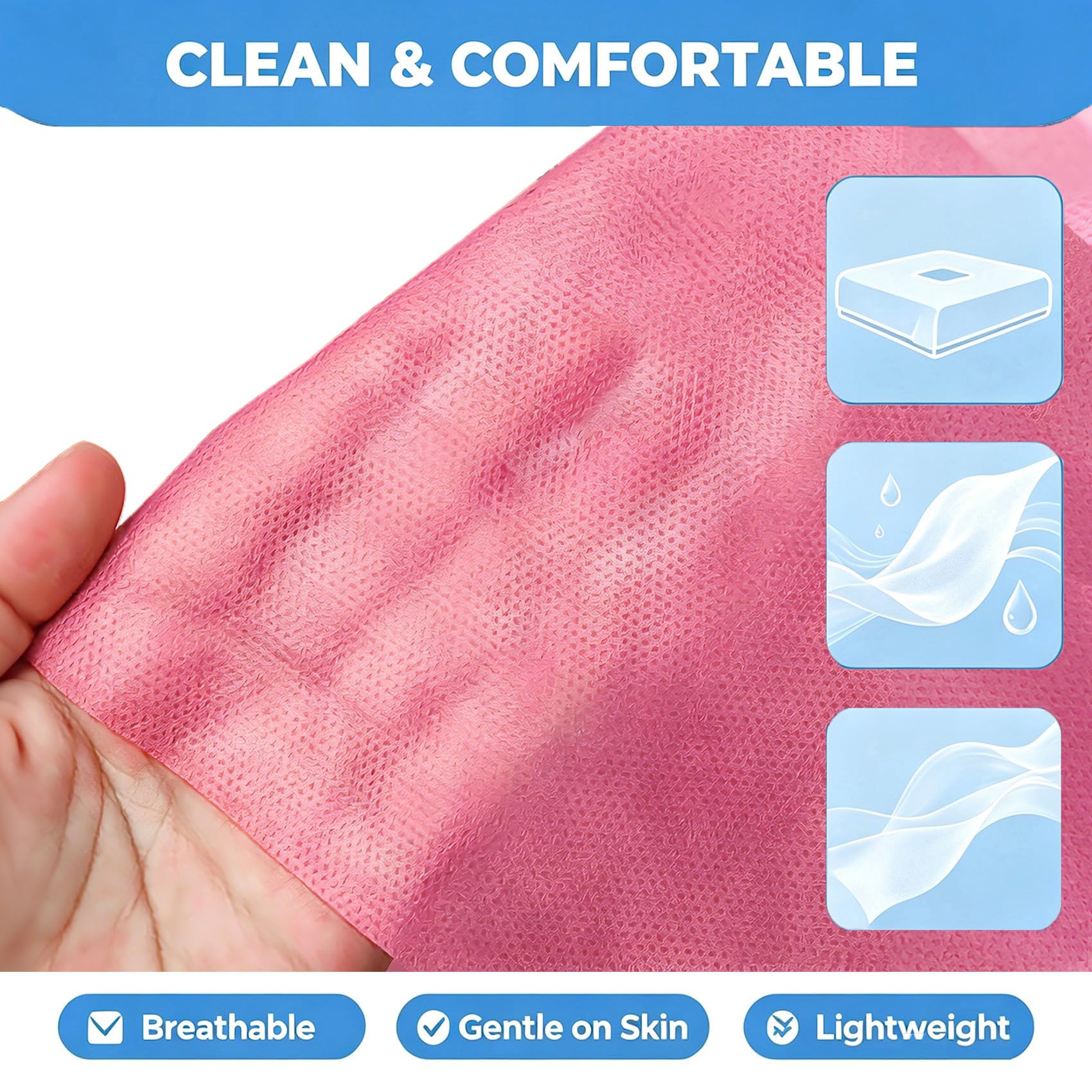 100PCS Massage Table Sheets Disposable Spa Bed Cover 75x31 Waterproof Pink (100 Count)