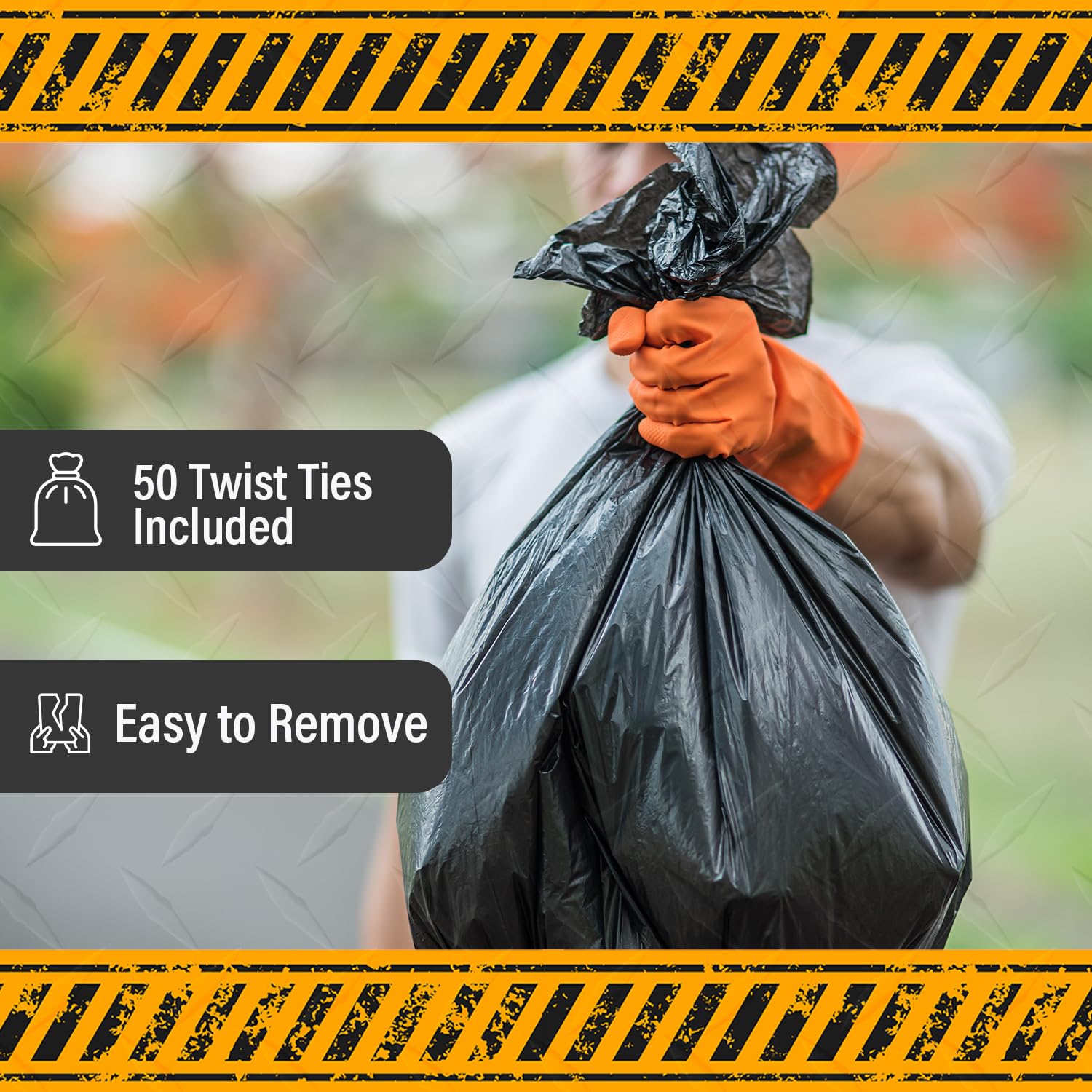 Extra Heavy Duty Black Contractor Garbage Bags 55 Gallon (50 Count)