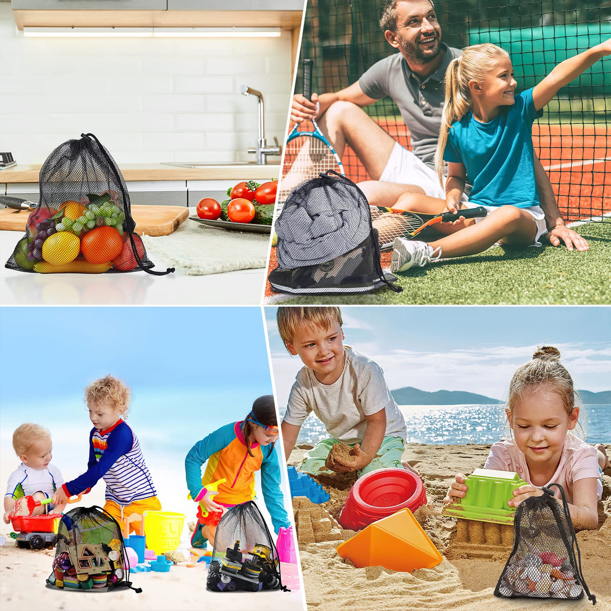 13"X15.5" 24Pcs Mesh Laundry Drawstring Bag Nylon Drawstring Gym Bag with Cord Lock Closure (24 Count)