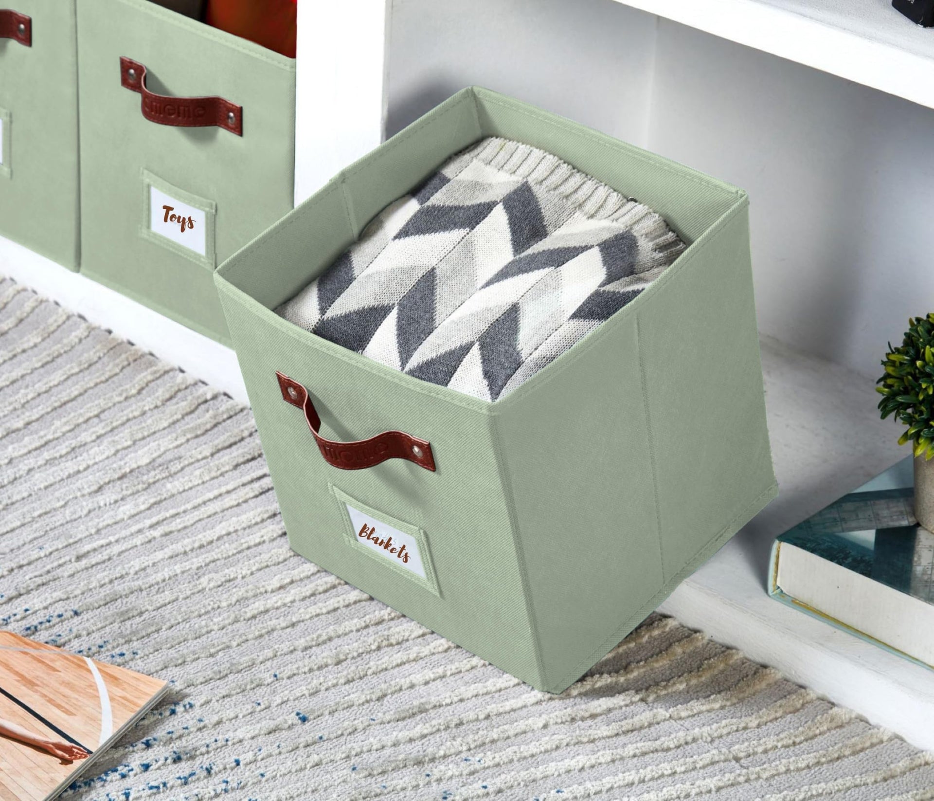 Storage Bins Cube Storage Bin with Labels (6 Count)