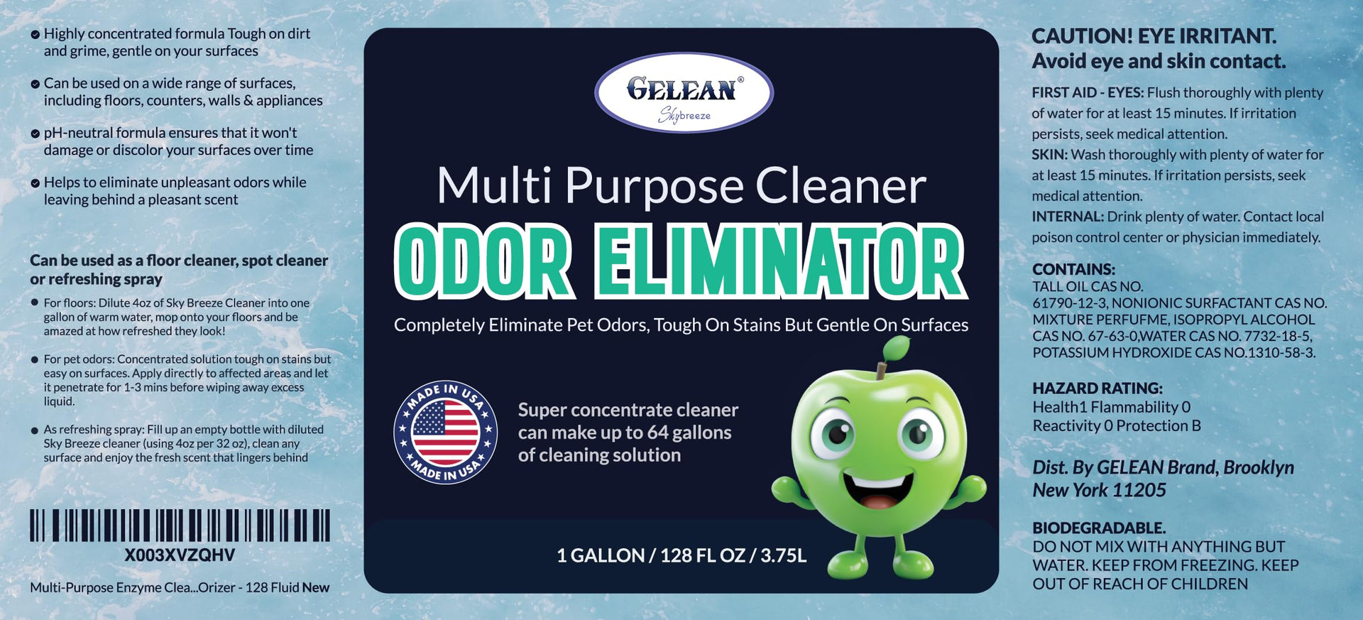 Multi Purpose Cleaner Pet Odor eliminator (128 Fl Oz)