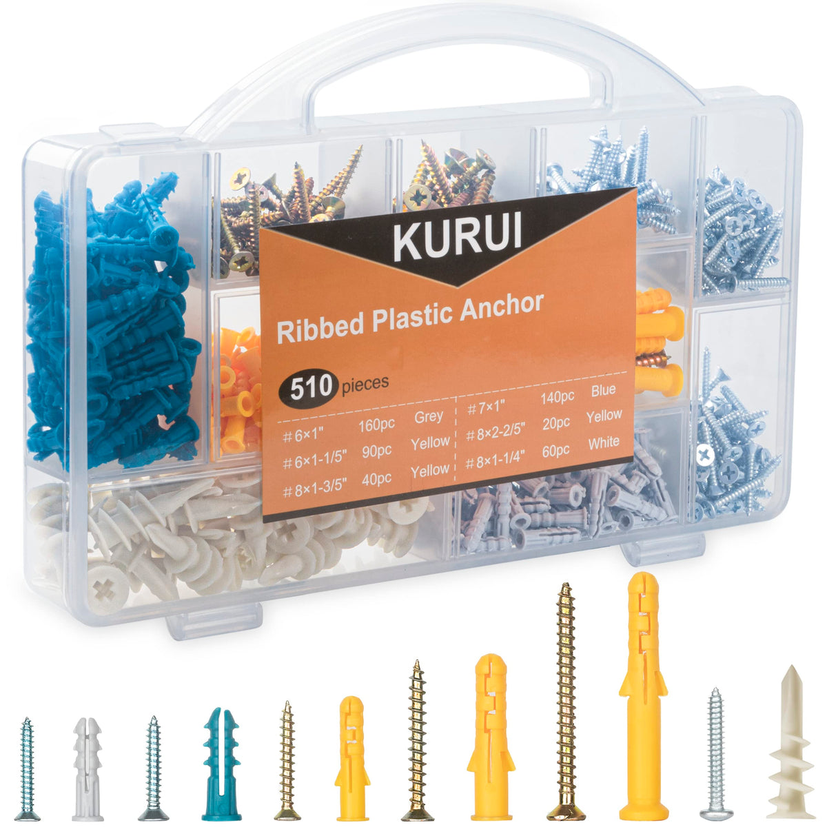 510Pcs Wall Hanging Kit with Anchors and Screws