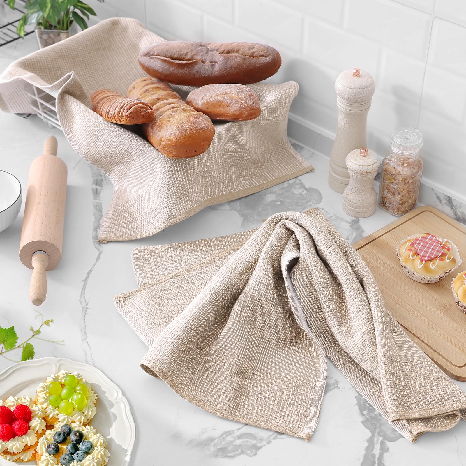 380 GSM Cotton Premium Kitchen Towels 6 Pack (6 Count)