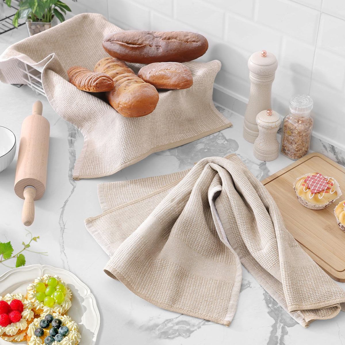 380 GSM Cotton Premium Kitchen Towels 6 Pack (6 Count)