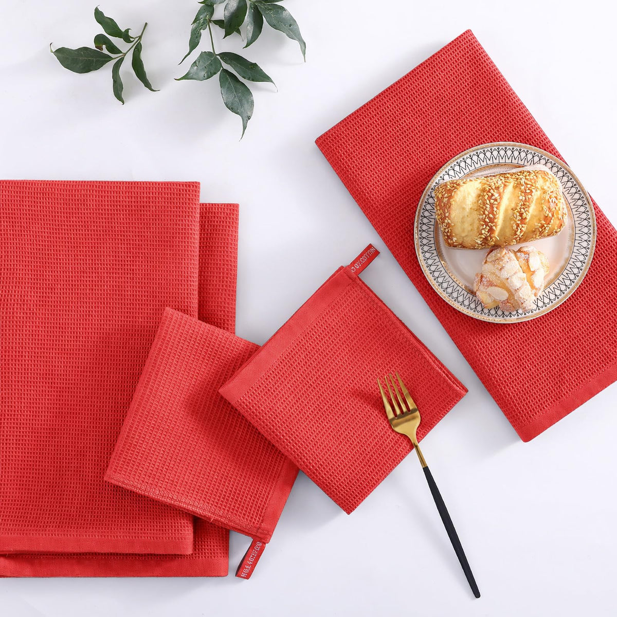 100% Cotton Waffle Weave Kitchen Towels (4 Count)