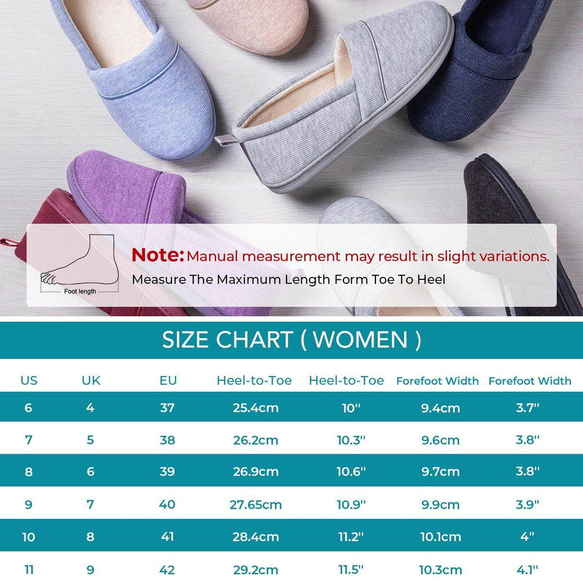 Women's Comfy Loafer Slippers House Shoes Blue