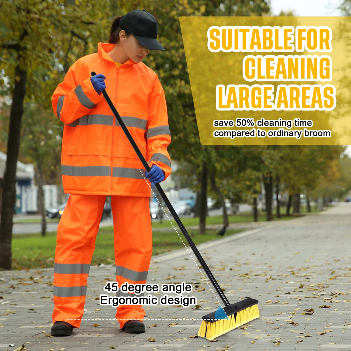 6 Pack 18 Inches Push Broom Outdoor