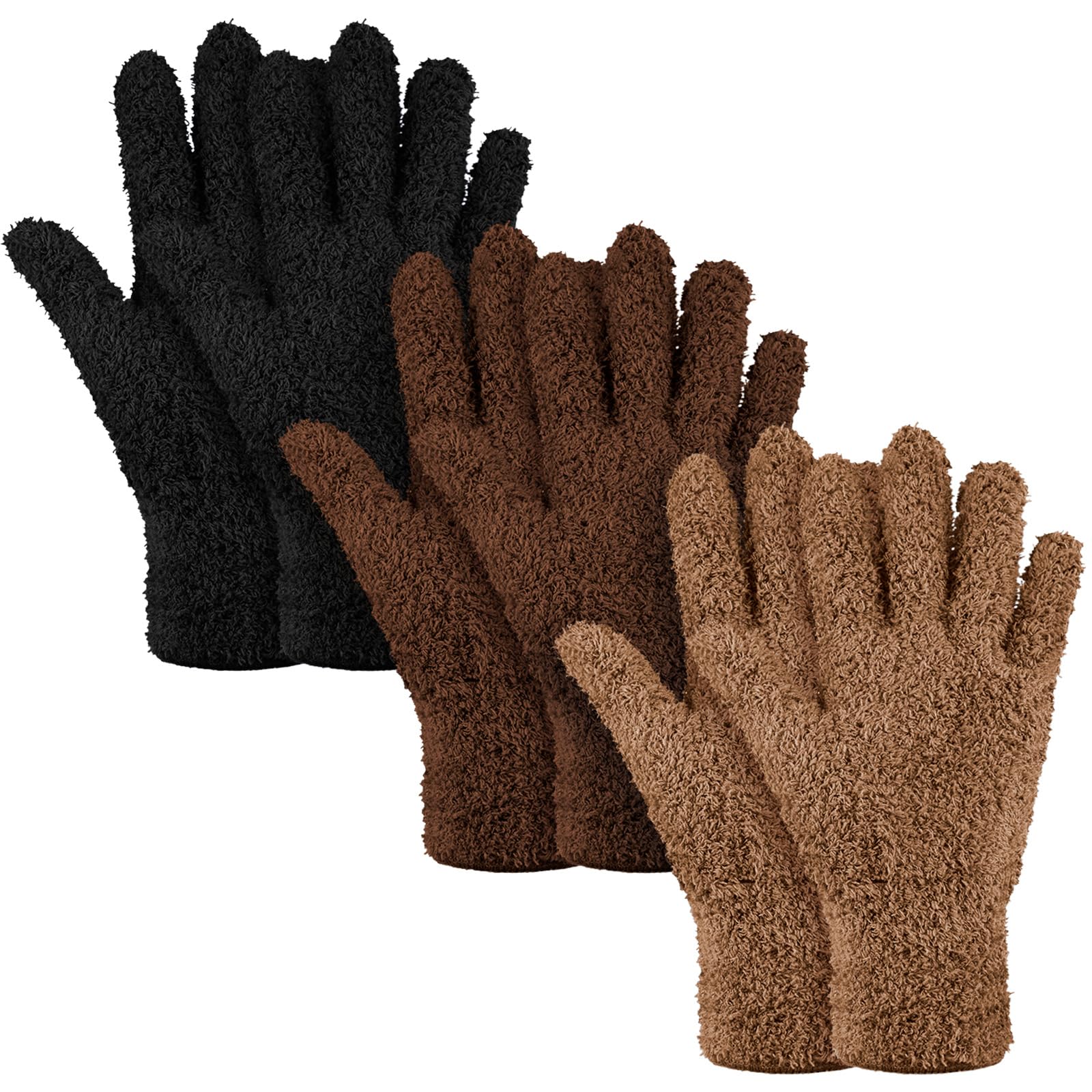 3 Pairs Microfiber Dusting Gloves for Plants Leaf