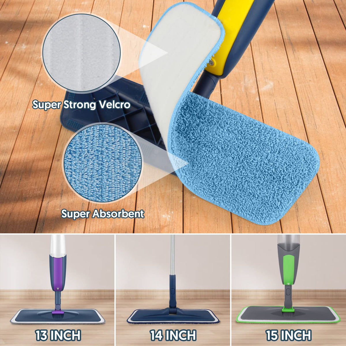 7 Pack Washable Mop Pads for Swiffer PowerMop (7 Count)