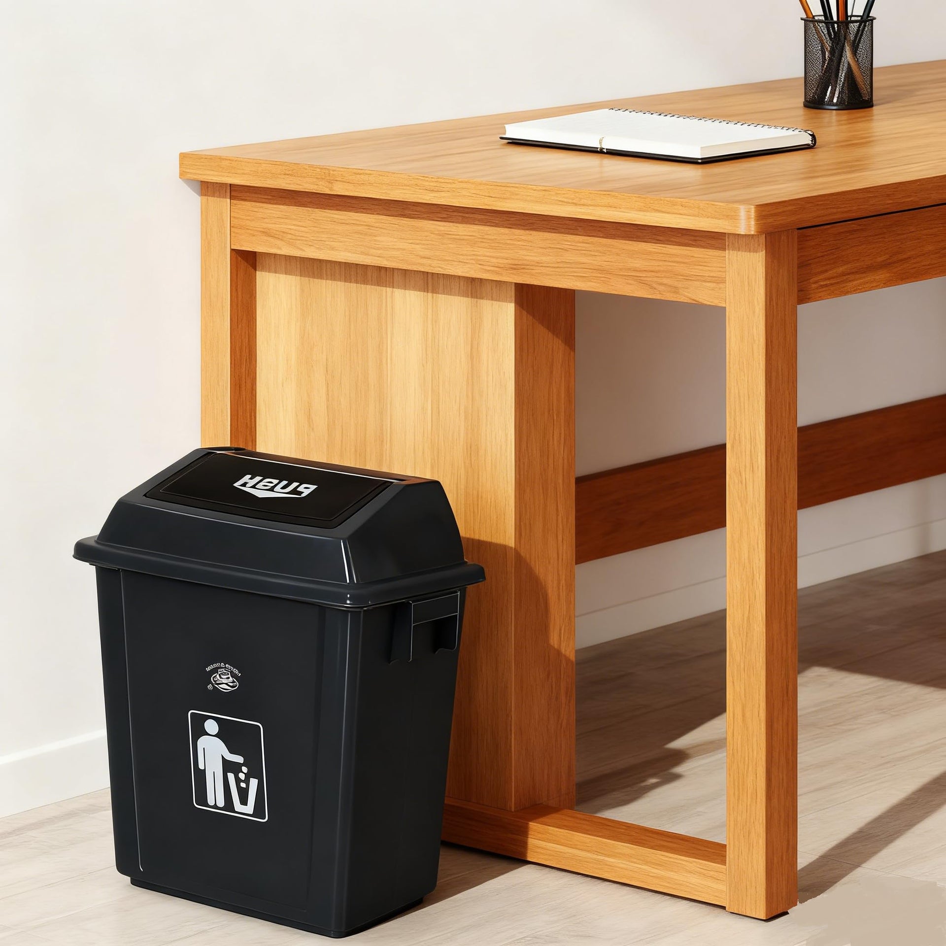 8 Gallon Plastic Small Trash Can with Swing Lid (4 Count)