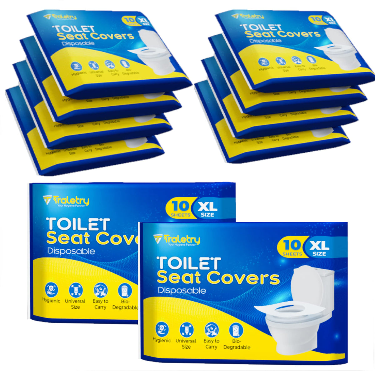 Toilet Seat Covers Disposable Flushable Travel Pack of 100 (100 Count)