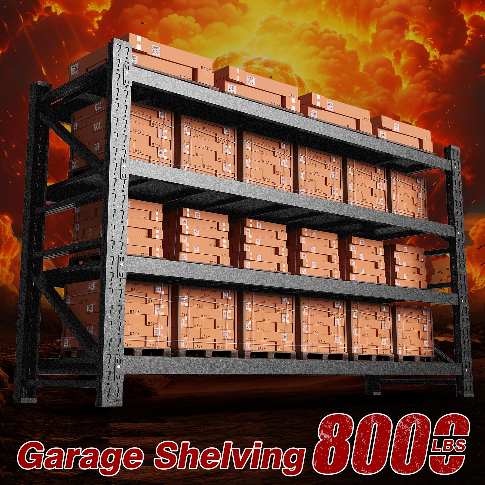 8000LBS Metal Steel Storage Shelves (4 Count)