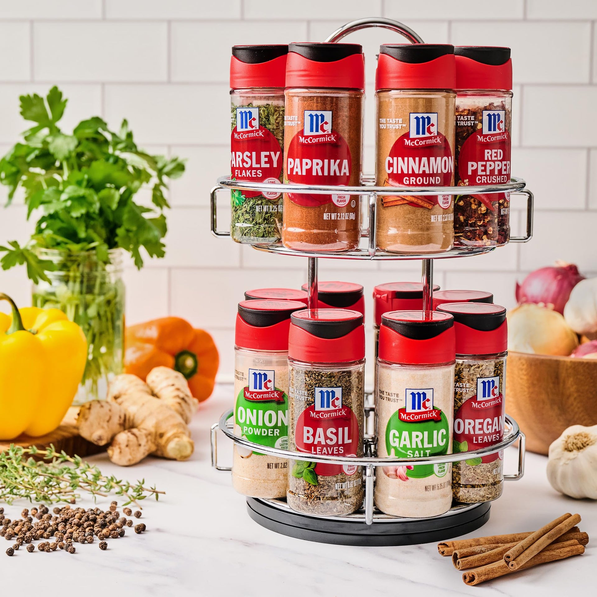 Spice Rack Two Tier Chrome (29.06 Ounce)